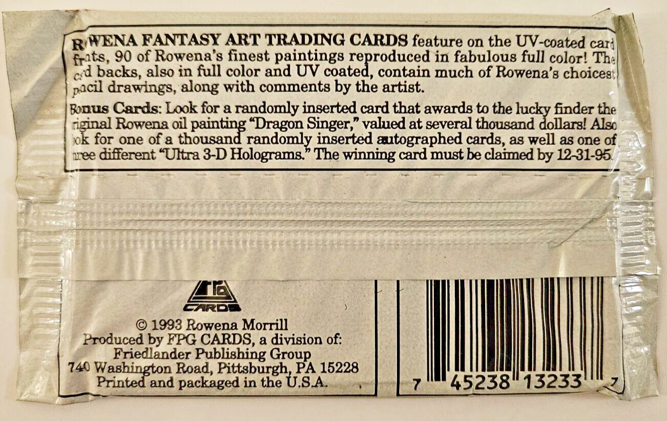 (1) One Pack - FPG 1993 Rowena Fantasy Art Trading Card - 10 Cards - Image 3