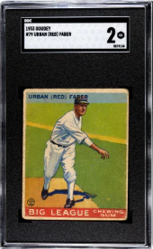 1933 Goudey #79 - Urban (Red) Faber - Chicago White Sox SGC 2 GD