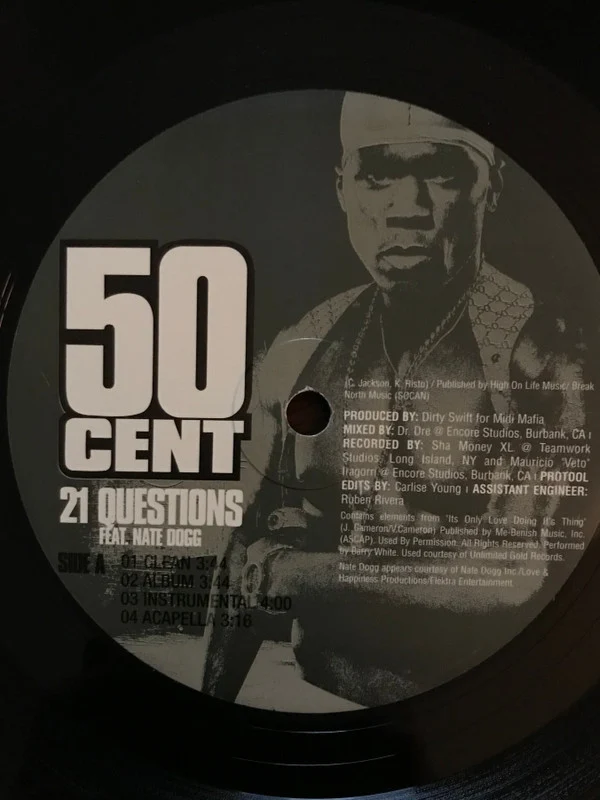 50 Cent Feat. Nate Dogg - 21 Questions / Many Men [Wish Death] - VG+ 12" Single 2003 Shady Aftermath G Unit USA Vinyl - Hip Hop / Pop Rap
