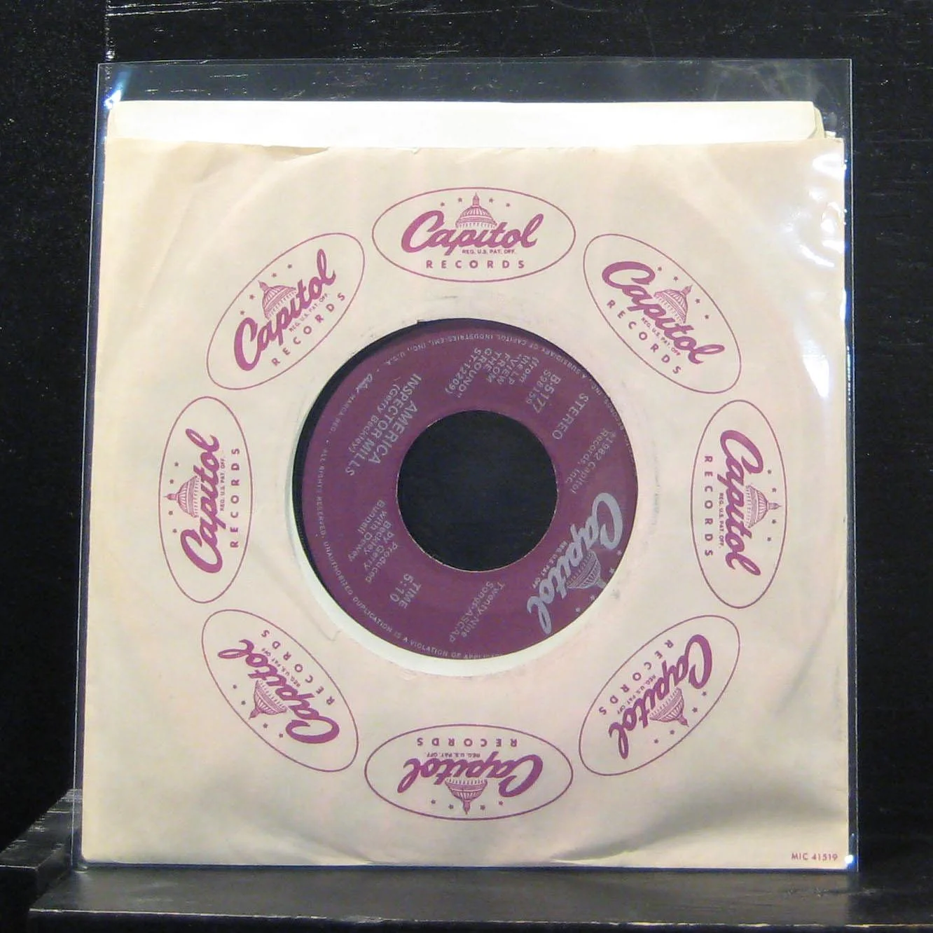 America Right - Before Your Eyes / Inspector Mills 7" VG+ B-5177 Vinyl 45 - Image 2
