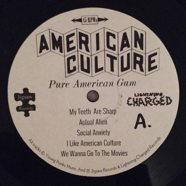 American Culture - Pure American Gum - VG+ LP Record 2015 Jigsaw Lightning Charged USA Vinyl & Insert - Indie Rock / Lo-Fi - Image 3