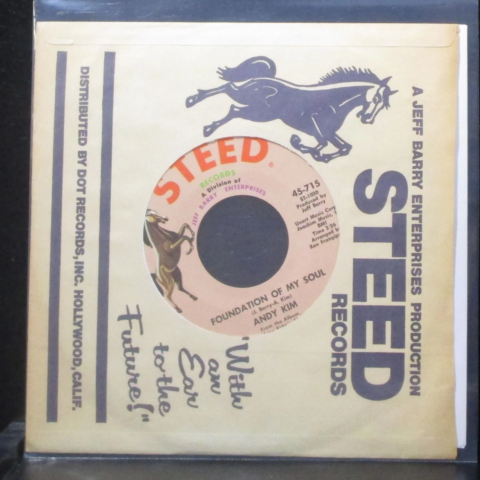 Andy Kim - Tricia Tell Your Daddy / Foundation Of My Soul 7" Mint- Vinyl 45-715 - Image 2