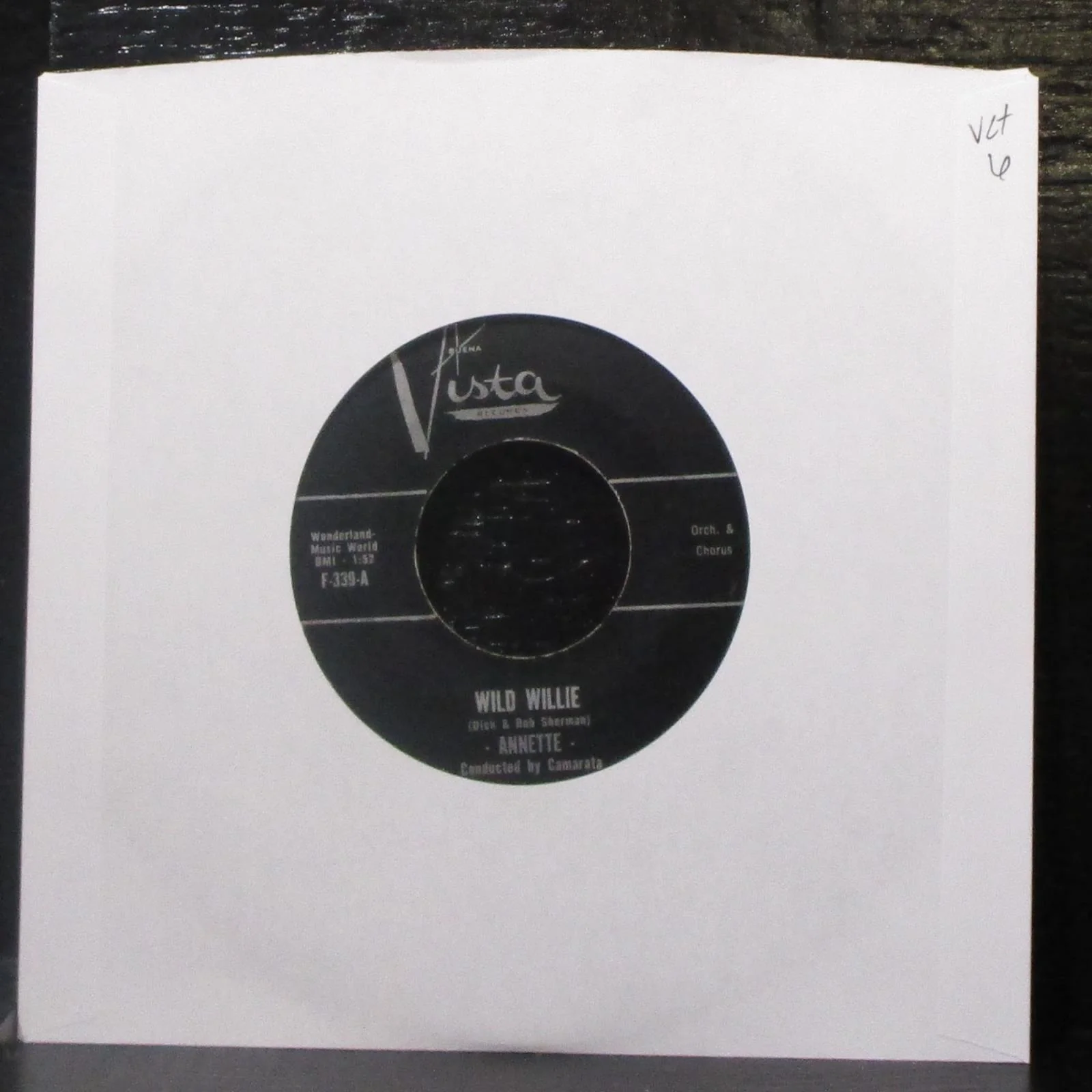 Annette - Wild Willie / Lonely Guitar 7" VG+ Vinyl 45 Buena Vista F-339 USA 1959