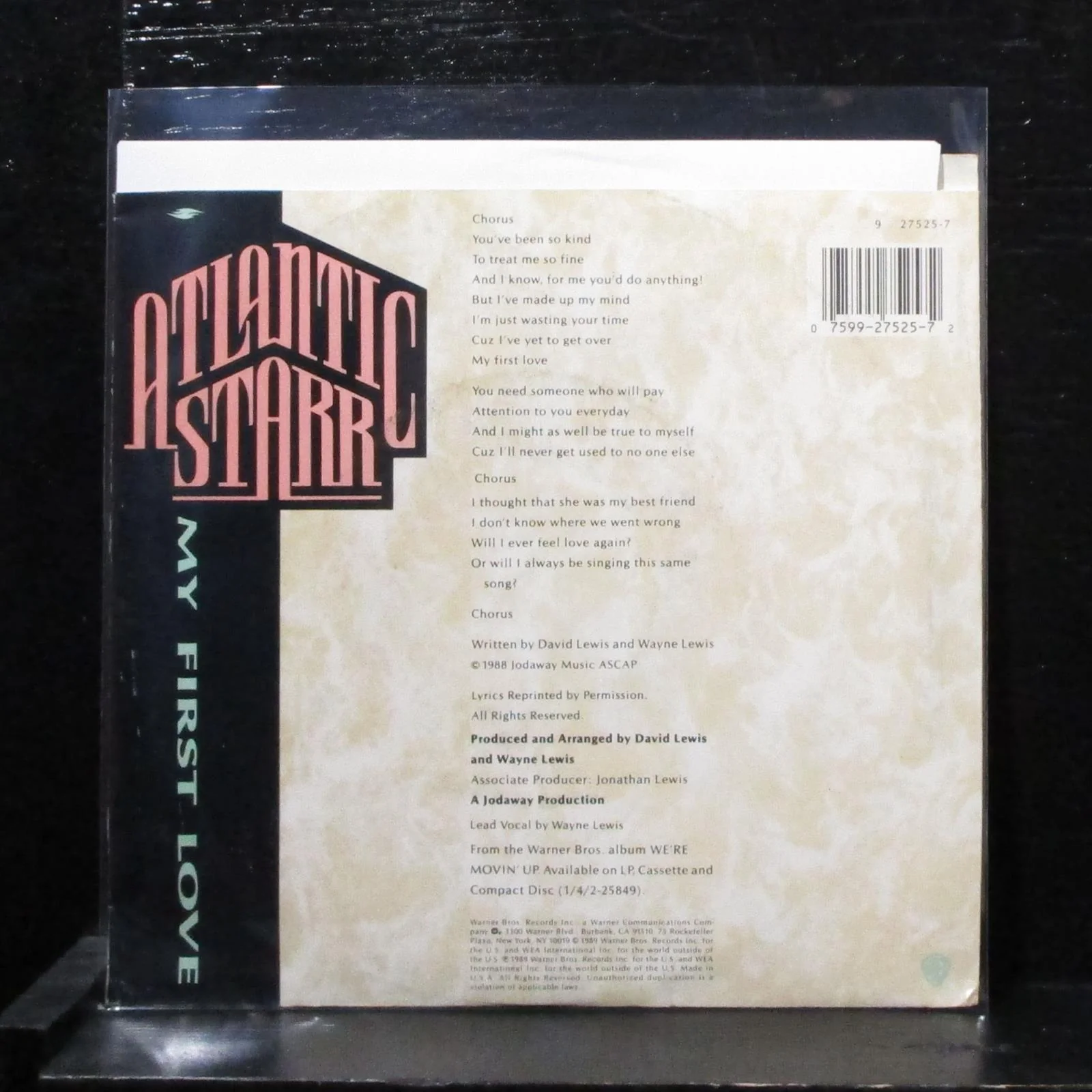 Atlantic Starr - My First Love 7" Mint- Promo Vinyl 45 WB 7-27525 USA 1989 - Image 2