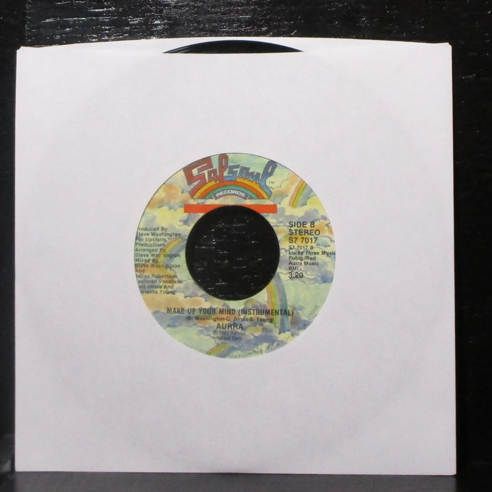 Aurra - Make Up Your Mind 7" Mint- Vinyl 45 Salsoul S7 7017 USA 1981 - Image 2
