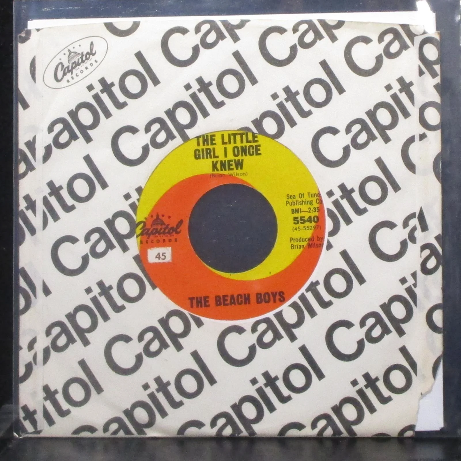 Beach Boys - The Little Girl I Once Knew 7" VG+ Vinyl 45 Capitol 5540 USA 1965