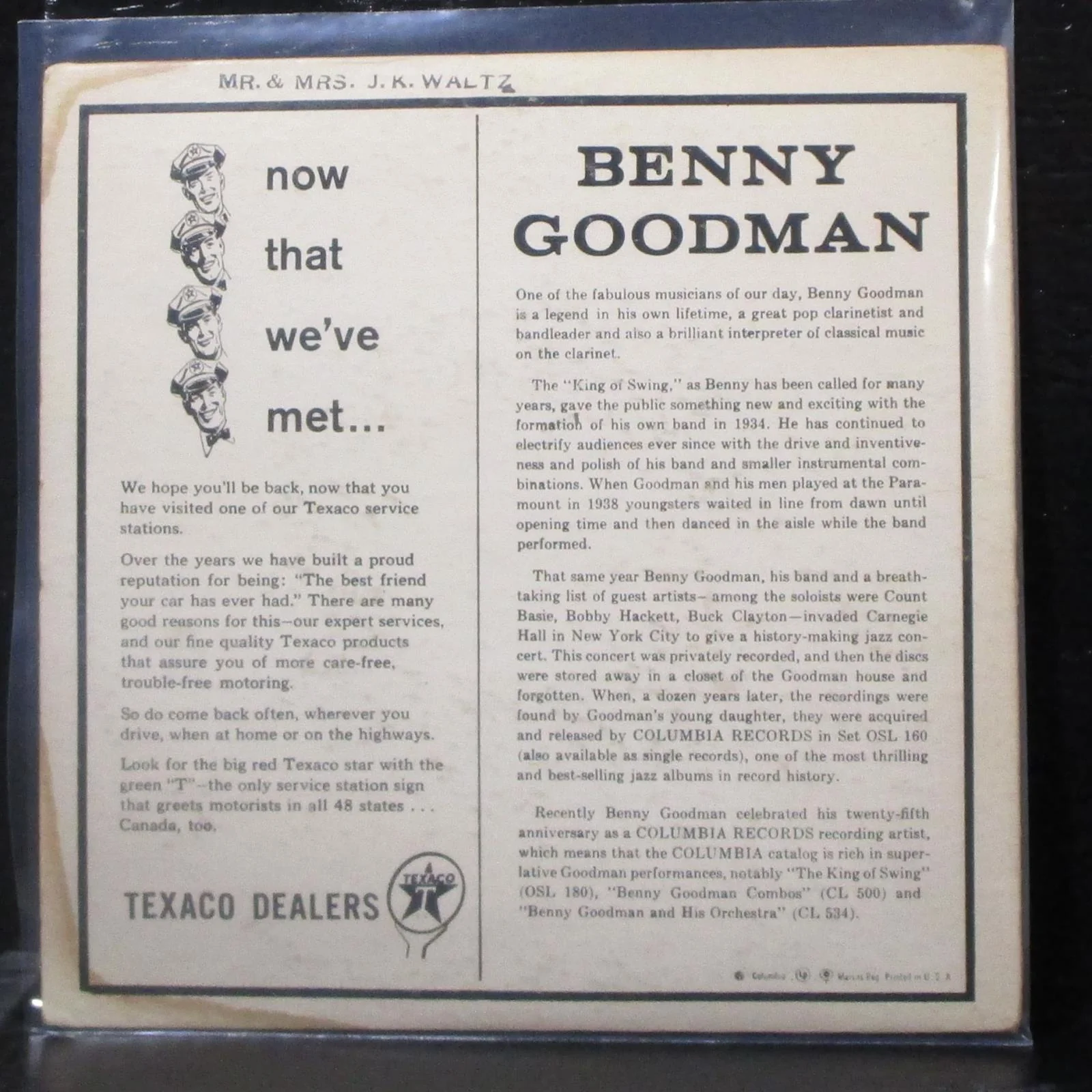 Benny Goodman - Swing Into Spring EP 7" VG+ Promo Vinyl 45 Columbia USA 1958 - Image 2