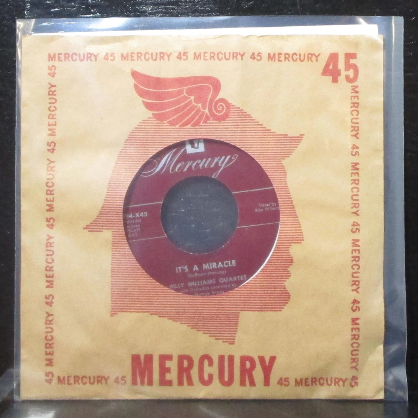 Billy Williams Quartet - Pour Me A Glass Of Teardrops 7" VG+ Vinyl 45 Mercury