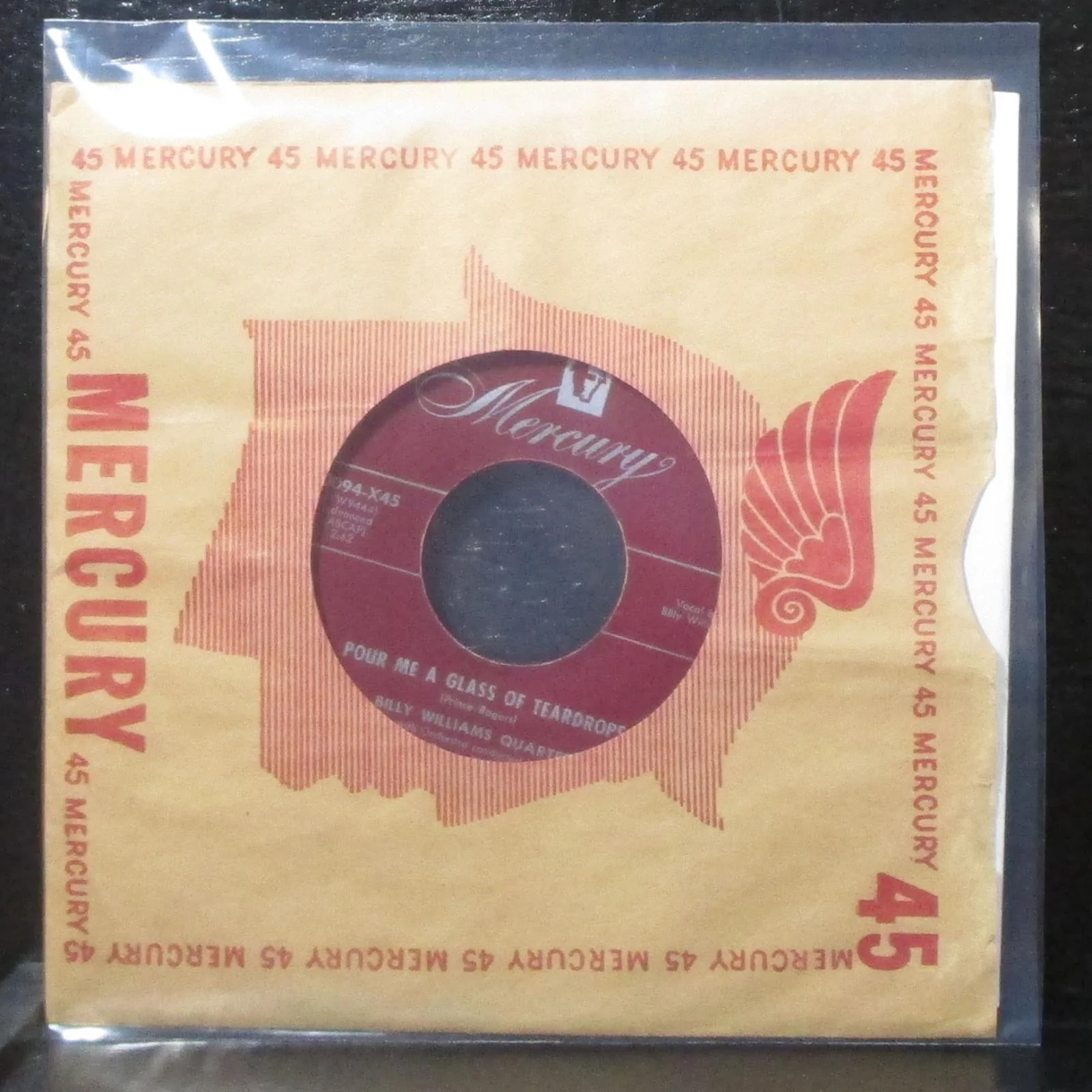 Billy Williams Quartet - Pour Me A Glass Of Teardrops 7" VG+ Vinyl 45 Mercury - Image 2