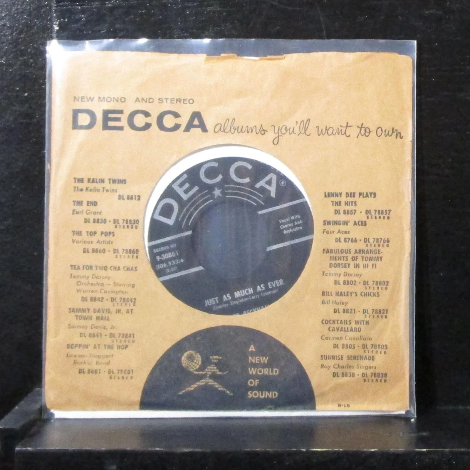 Bob Beckham - Your Sweet Love / Just As Much As Ever 7" Mint- Vinyl 45 9-30861