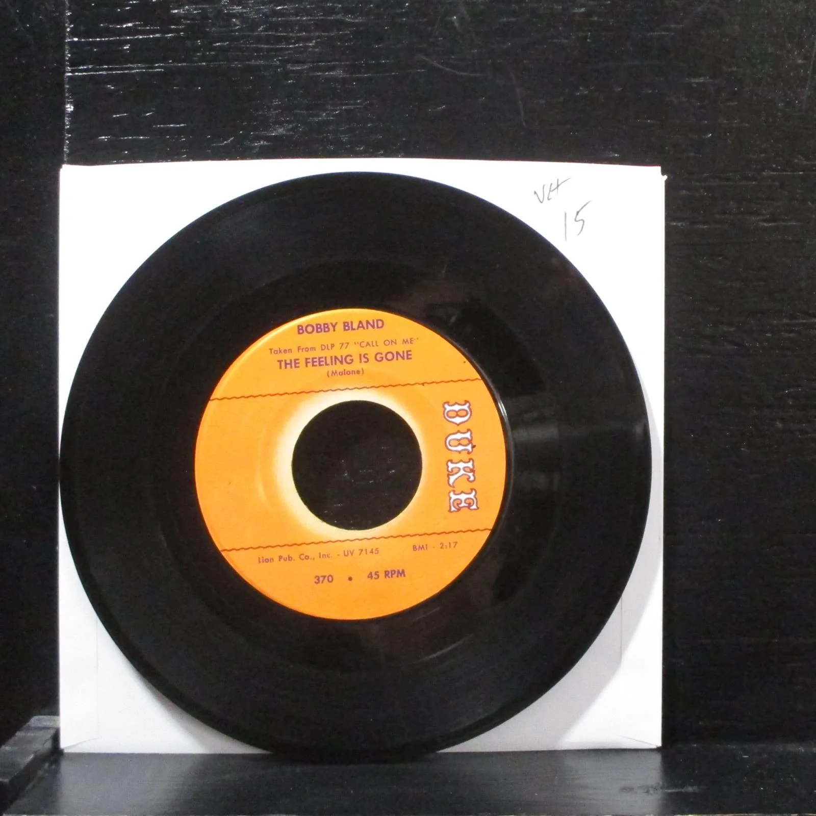 Bobby Bland  I Can't Stop Singing/The Feeling Is Gone VG+ 7" Vinyl 45 Duke 370 - Image 2