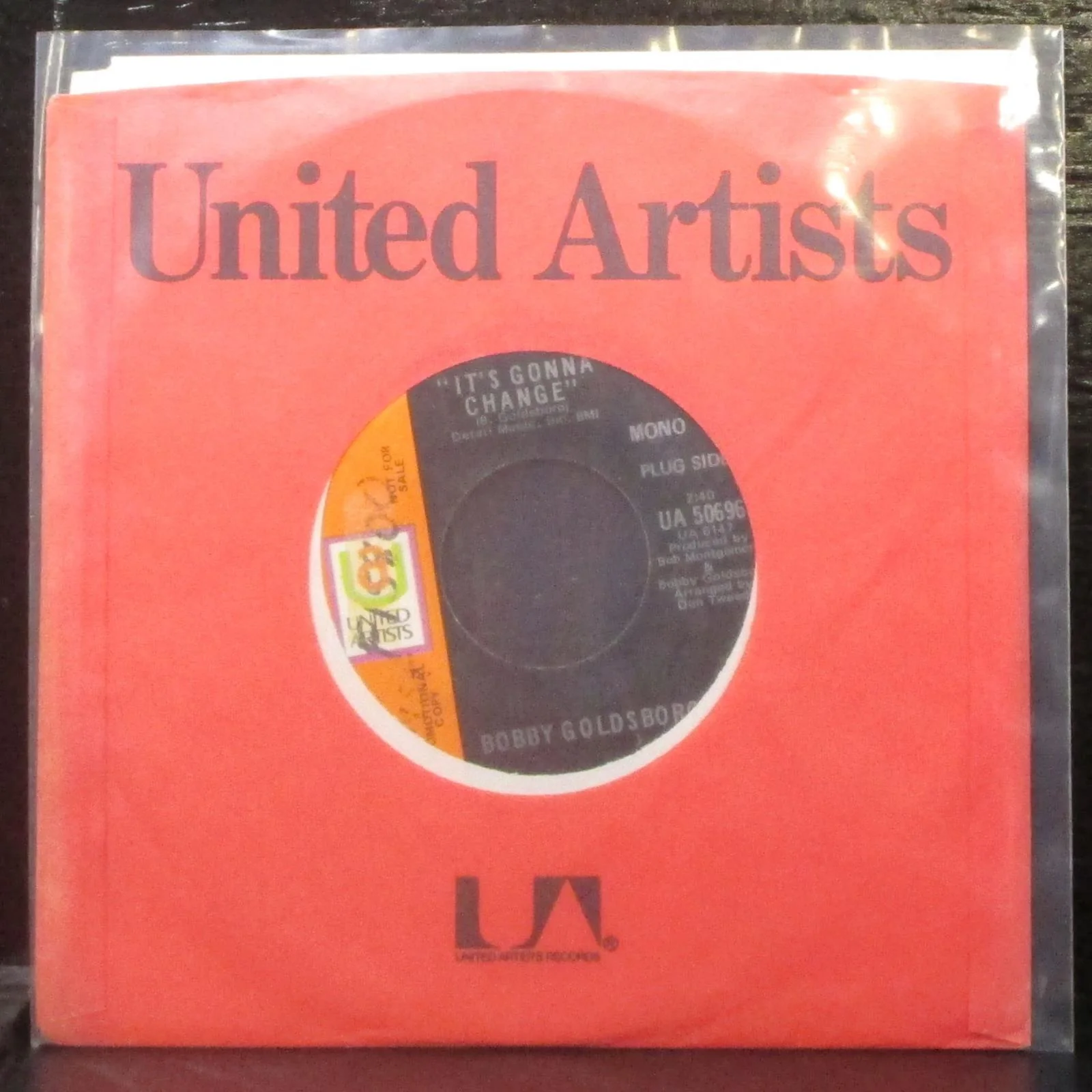 Bobby Goldsboro - It's Gonna Change 7" Mint- Promo Vinyl 45 UA 50696 USA 1970