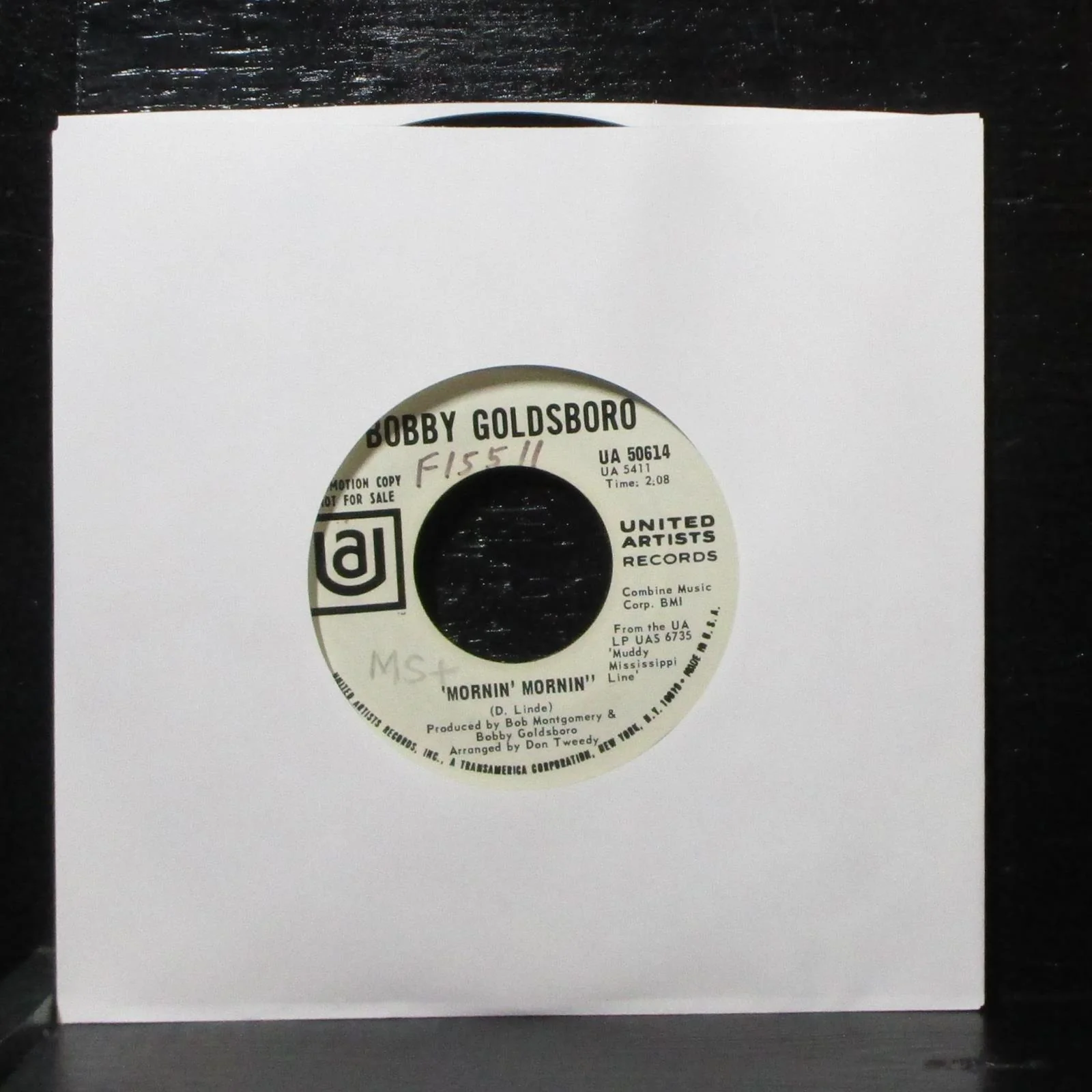 Bobby Goldsboro - Mornin' Mornin' 7" VG+ Promo SUA 50614 USA 1969 - Image 2