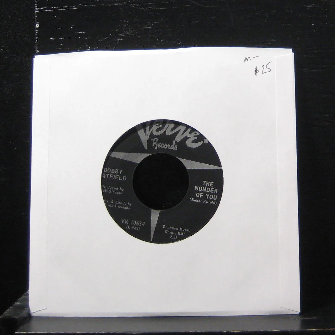 Bobby Hatfield - The Wonder Of You / Only You 7" Mint- VK 10634 Vinyl 45