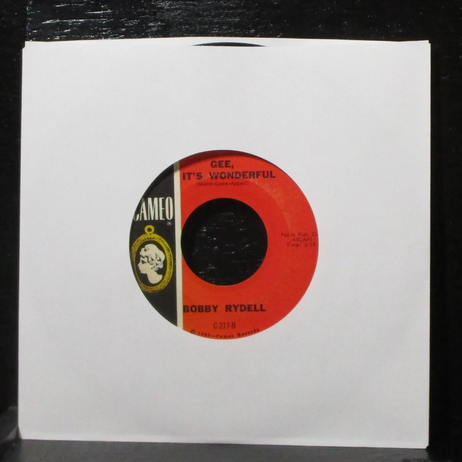 Bobby Rydell - I'll Never Dance Again / Gee, It's Wonderful 7" VG+ Cameo C-217 - Image 2
