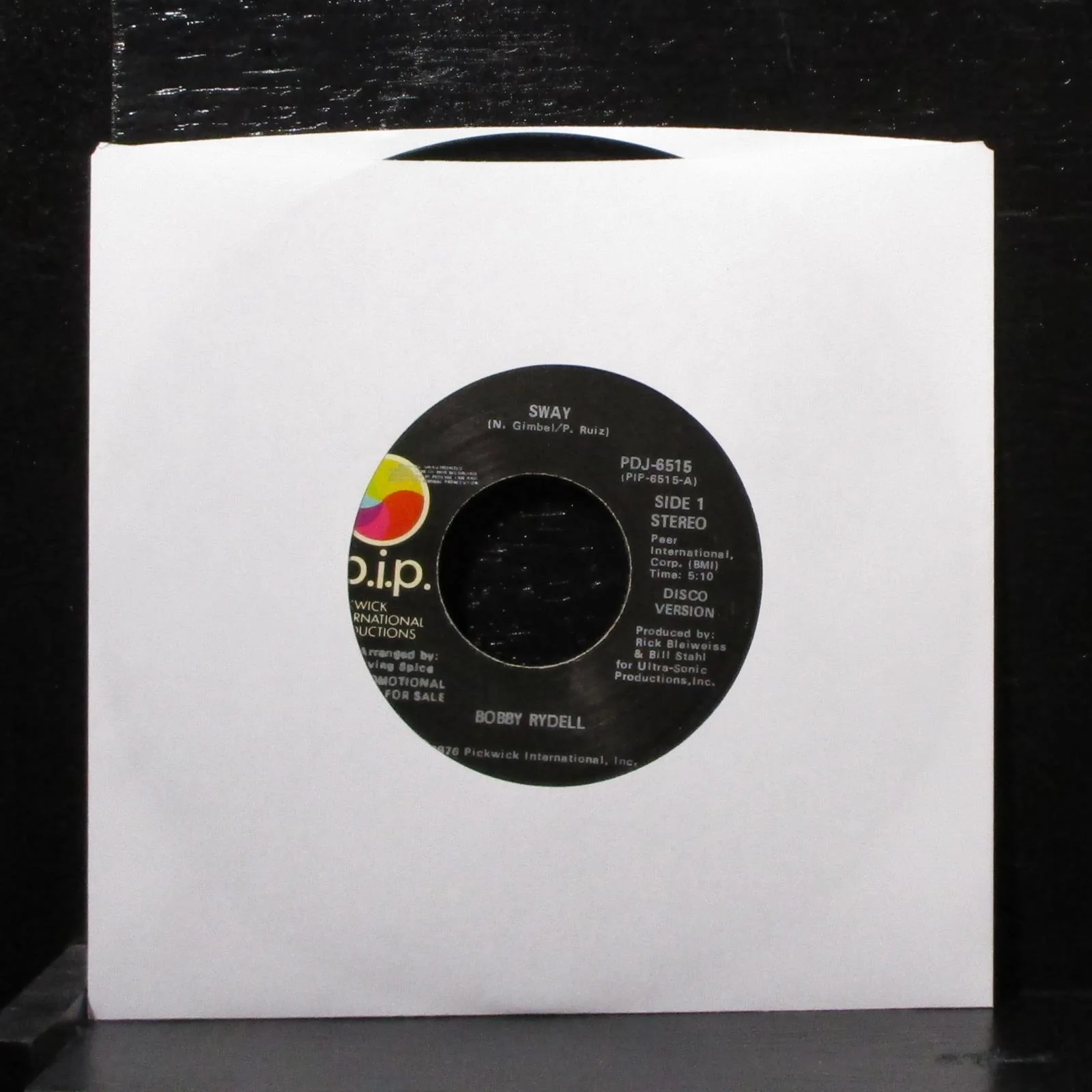 Bobby Rydell - Sway 7" Mint- Promo Vinyl 45 P.I.P. PDJ-6515 USA 1976 - Image 2