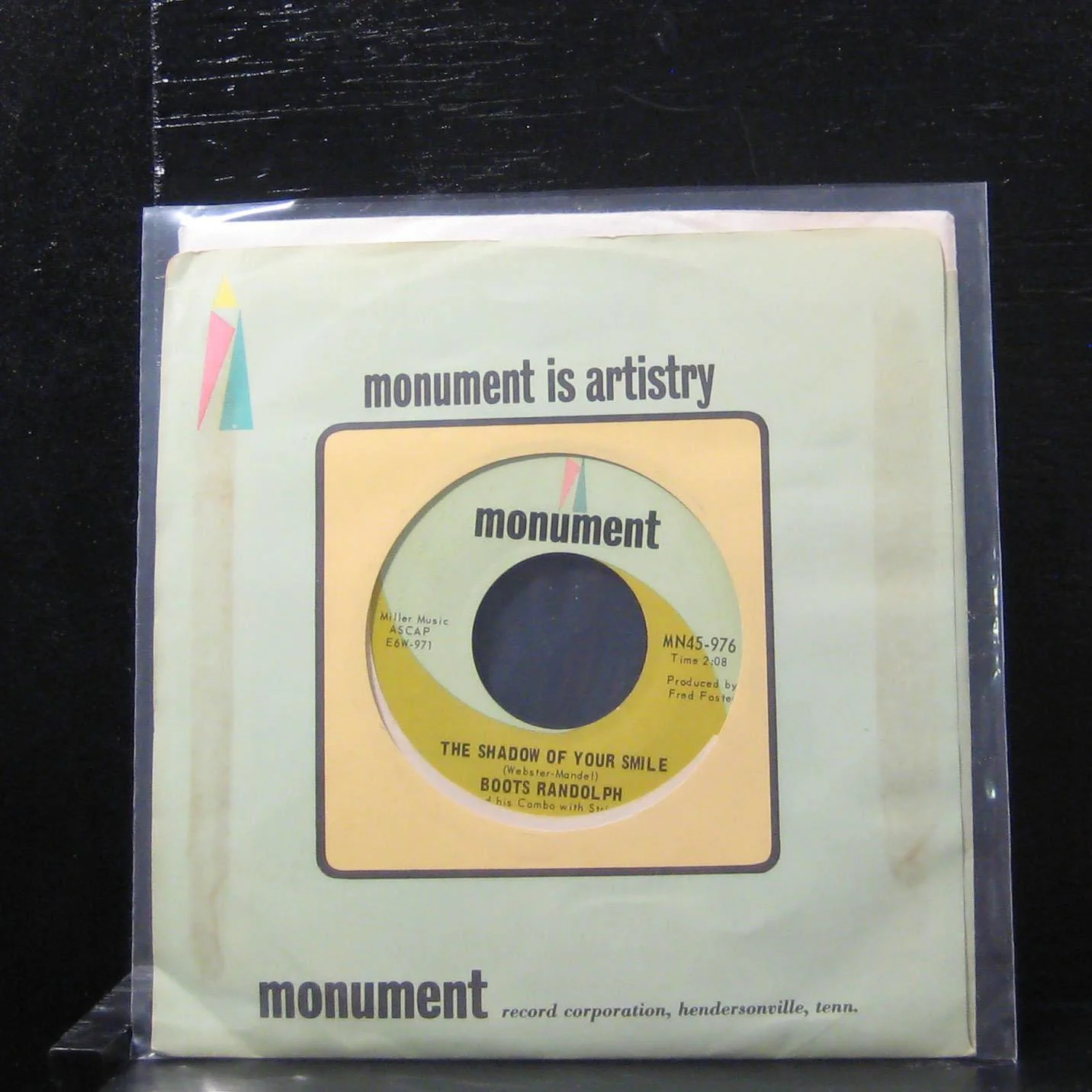 Boots Randolph - The Shadow Of Your Smile 7" VG+ MN45-976 Vinyl 45