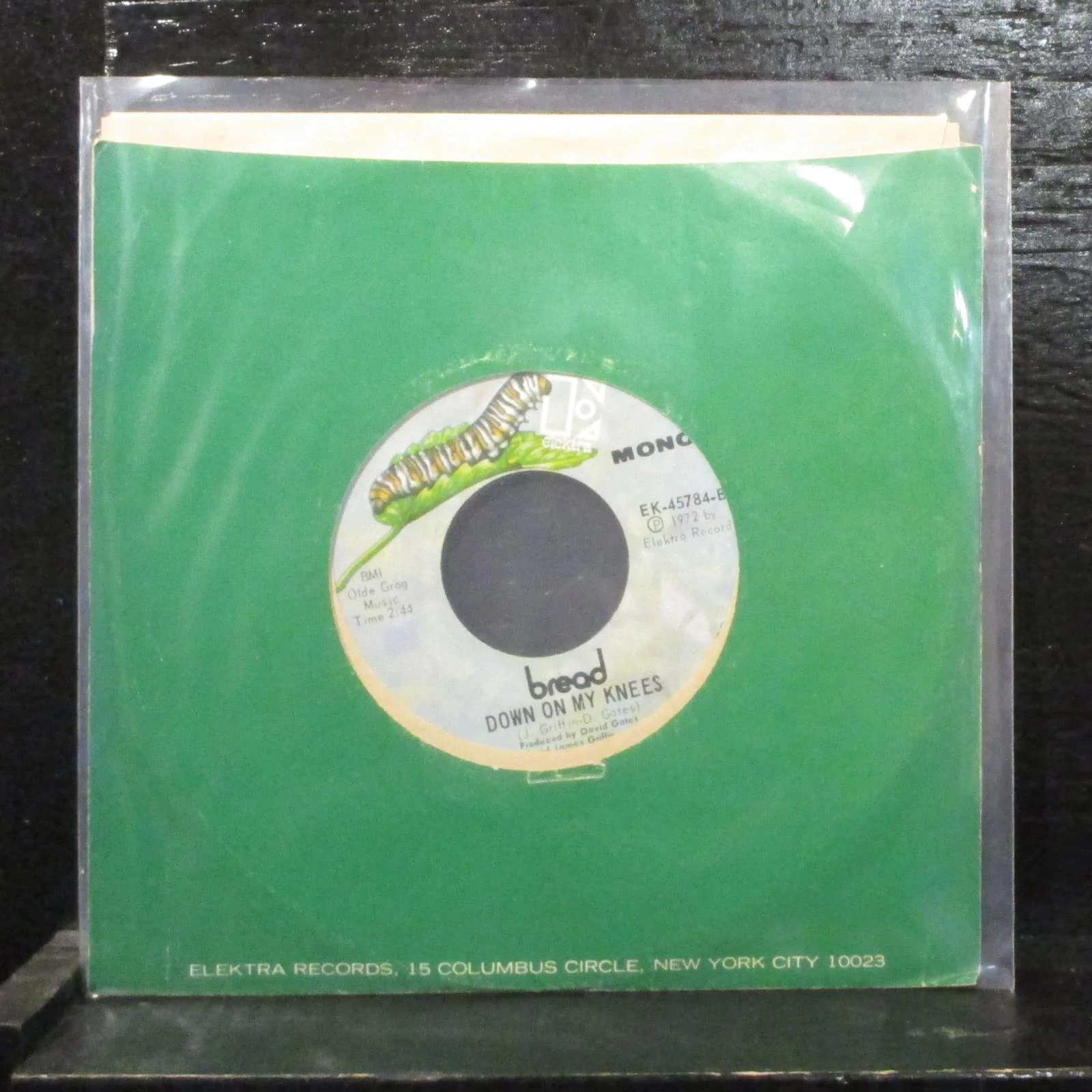 Bread Diary VG+ 7" Vinyl 45 Elektra EK-45784 Pop Rock 1972 Mono - Image 2