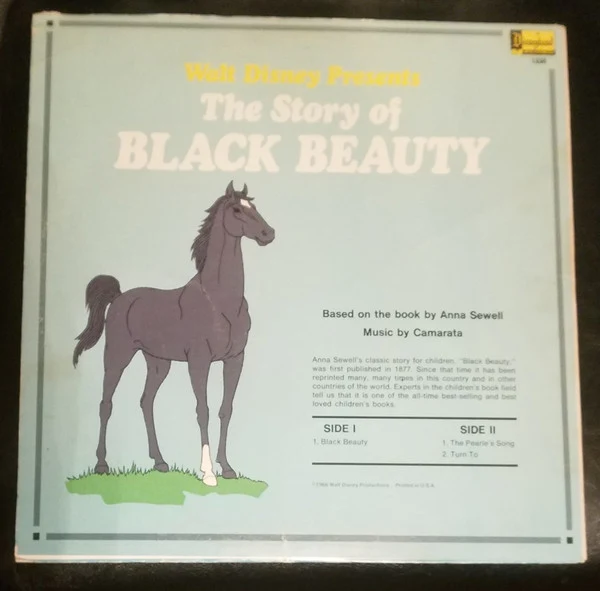 Camarata - Walt Disney - The Story Of Black Beauty (1966) - VG+ LP Record 1973 Disneyland USA Vinyl - Story / Children's - Image 2
