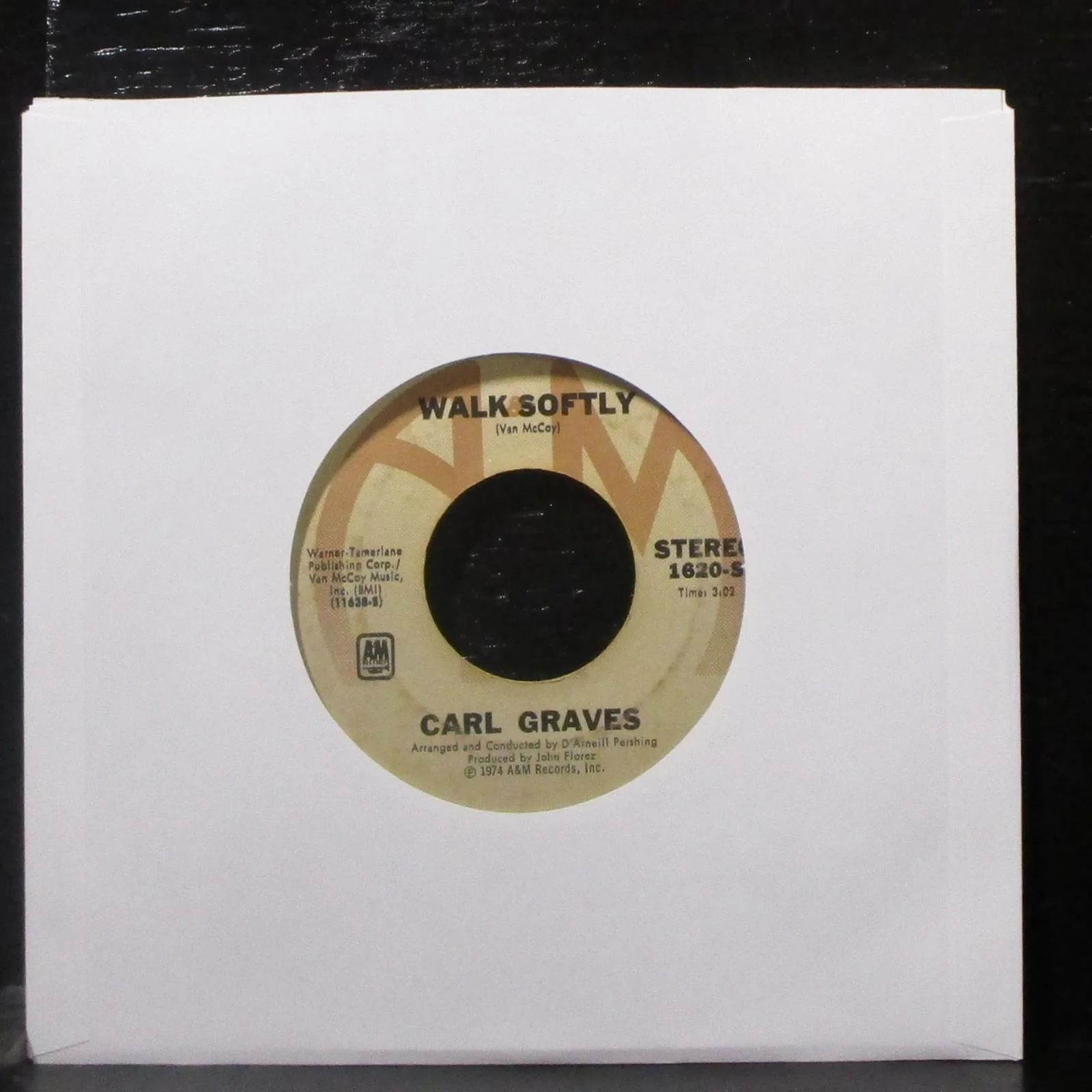 Carl Graves - Baby Hang Up The Phone / Walk Softly 7" VG+ Vinyl 45 A&M 1620-S - Image 2