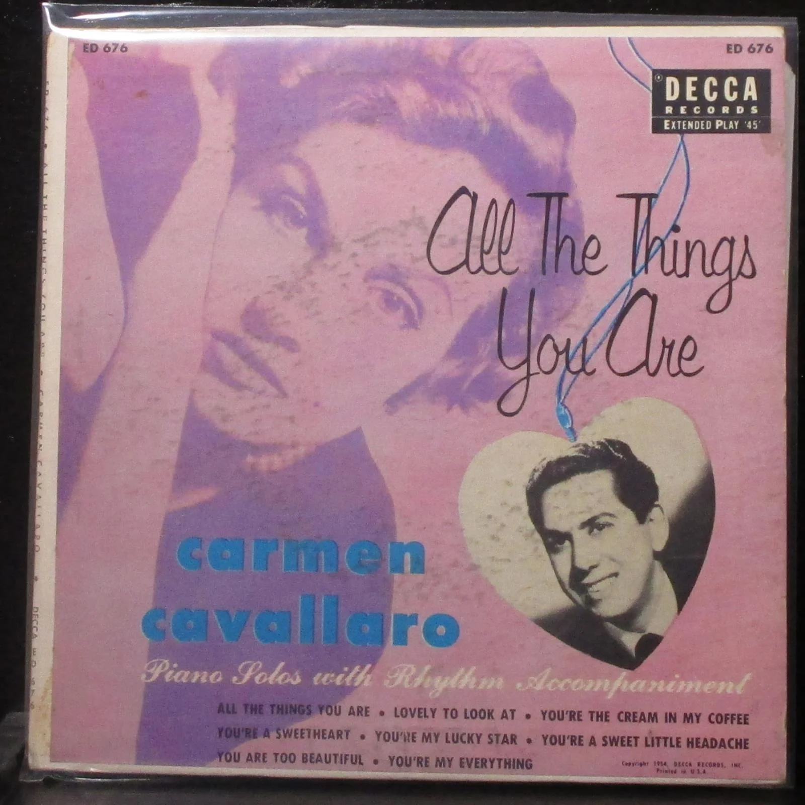 Carmen Cavallaro - All The Things You Are EP 2x7" VG+ Vinyl 45 Decca ED 676 USA