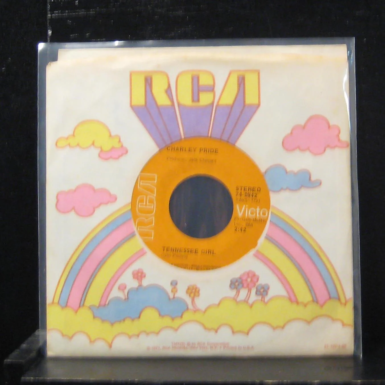 Charley Pride - Tennessee Girl / Don't Fight Feelings Of Love 7" Mint- 74-0942 - Image 2