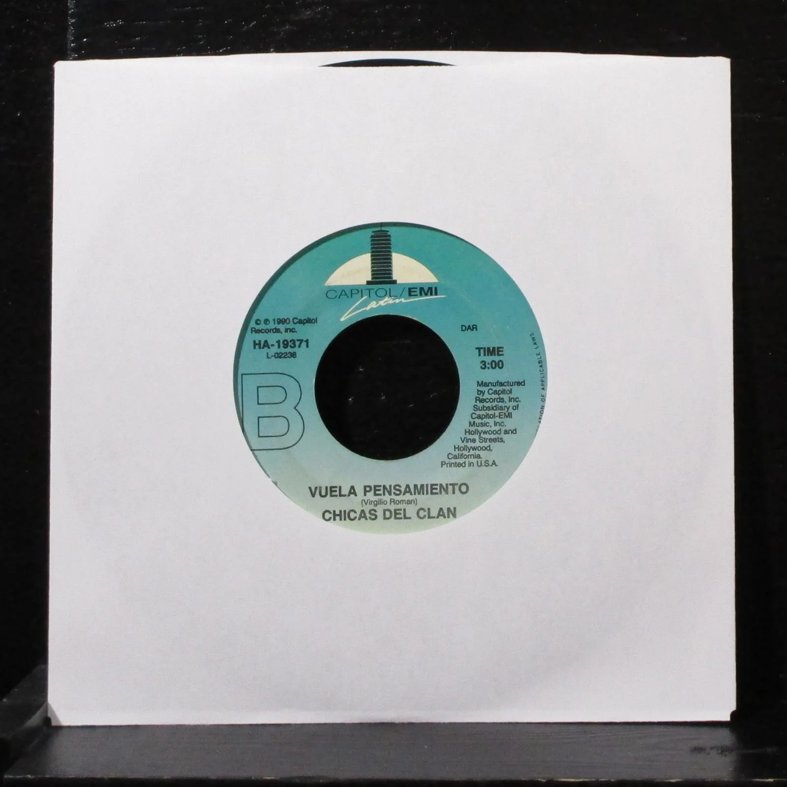 Chicas Del Clan - Azuquita 7" VG Vinyl 45 Capitol/EMI Latin HA-19371 USA 1990 - Image 2