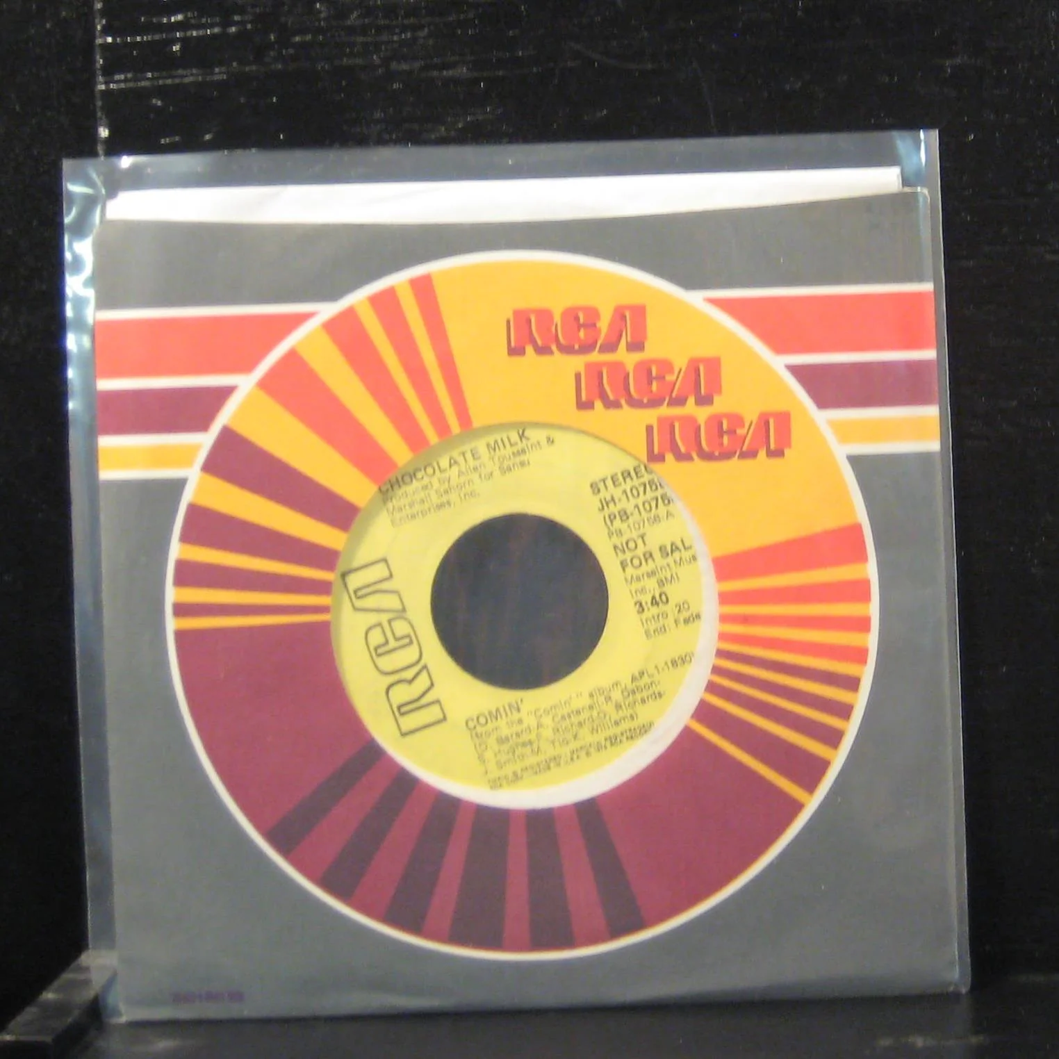 Chocolate Milk - Comin' 7" Mint- PB-10758 White Promo 1976 USA Vinyl 45