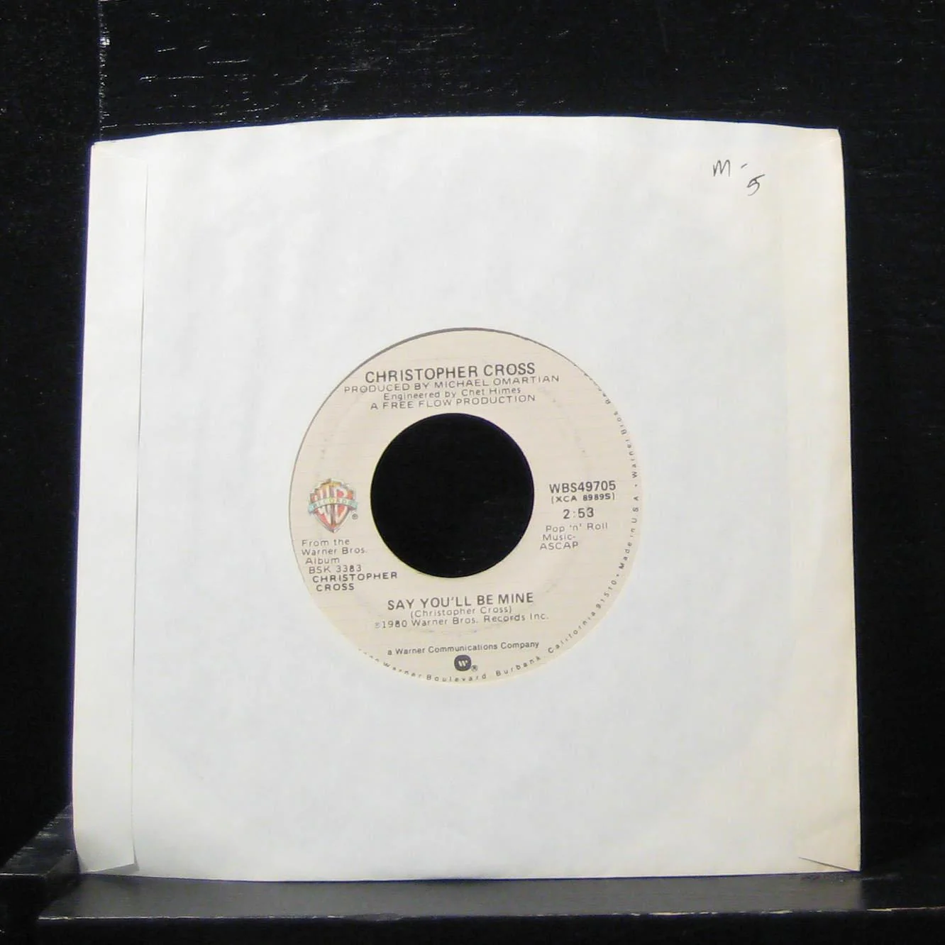 Christopher Cross - Say You'll Be Mine / Spinning 7" Mint- WBS49705 Vinyl 45