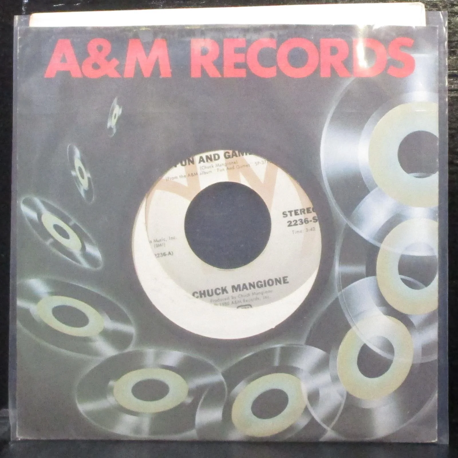 Chuck Mangione - Fun And Games / Children Of Sanchez 7" VG+ Vinyl 45 A&M 2236-S