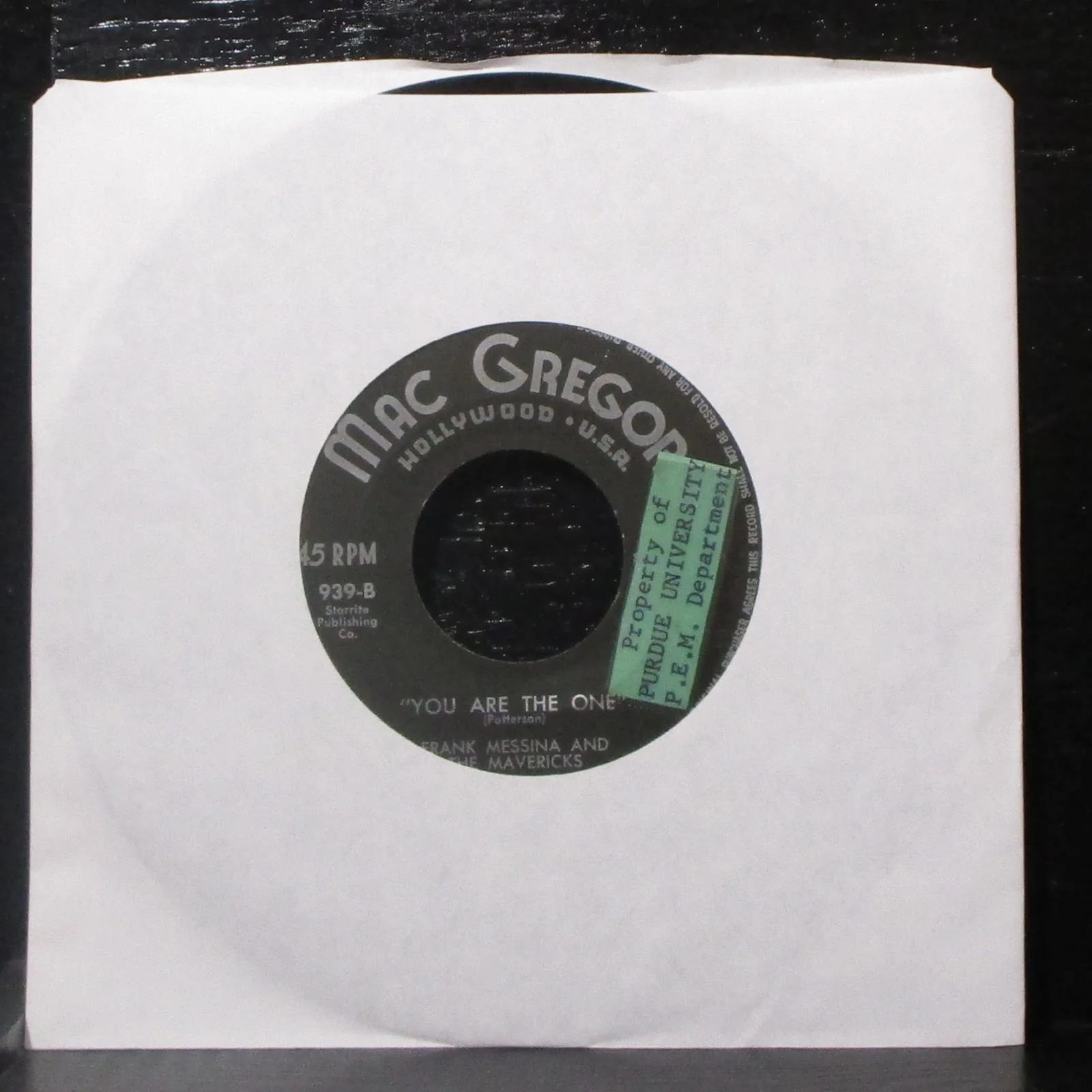 Chuck Raley, Frank Messina & Mavericks - You Are The One 7" VG Vinyl 45 939 - Image 2