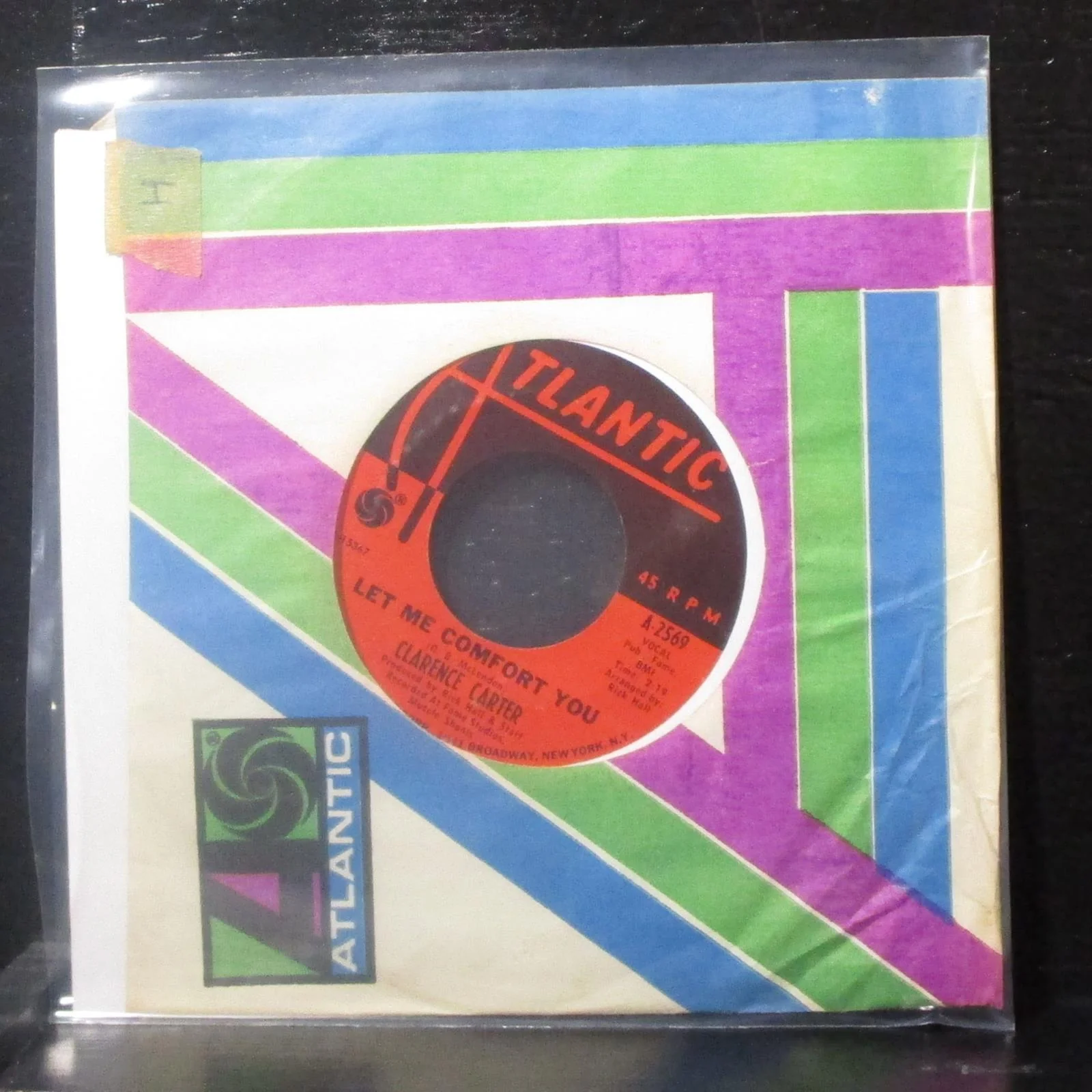 Clarence Carter - Too Weak To Fight 7" VG+ Vinyl 45 Atlantic A-2569 USA 1968 - Image 2