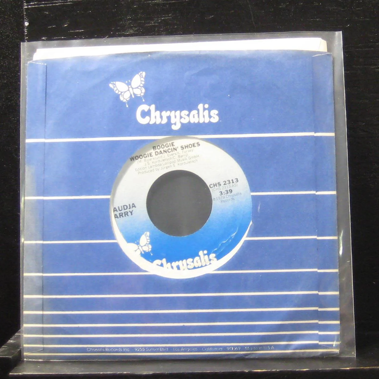 Claudja Barry - Boogie Woogie Dancin Shoes 7" VG+ CHS 2313 Vinyl 45 Chrysalis