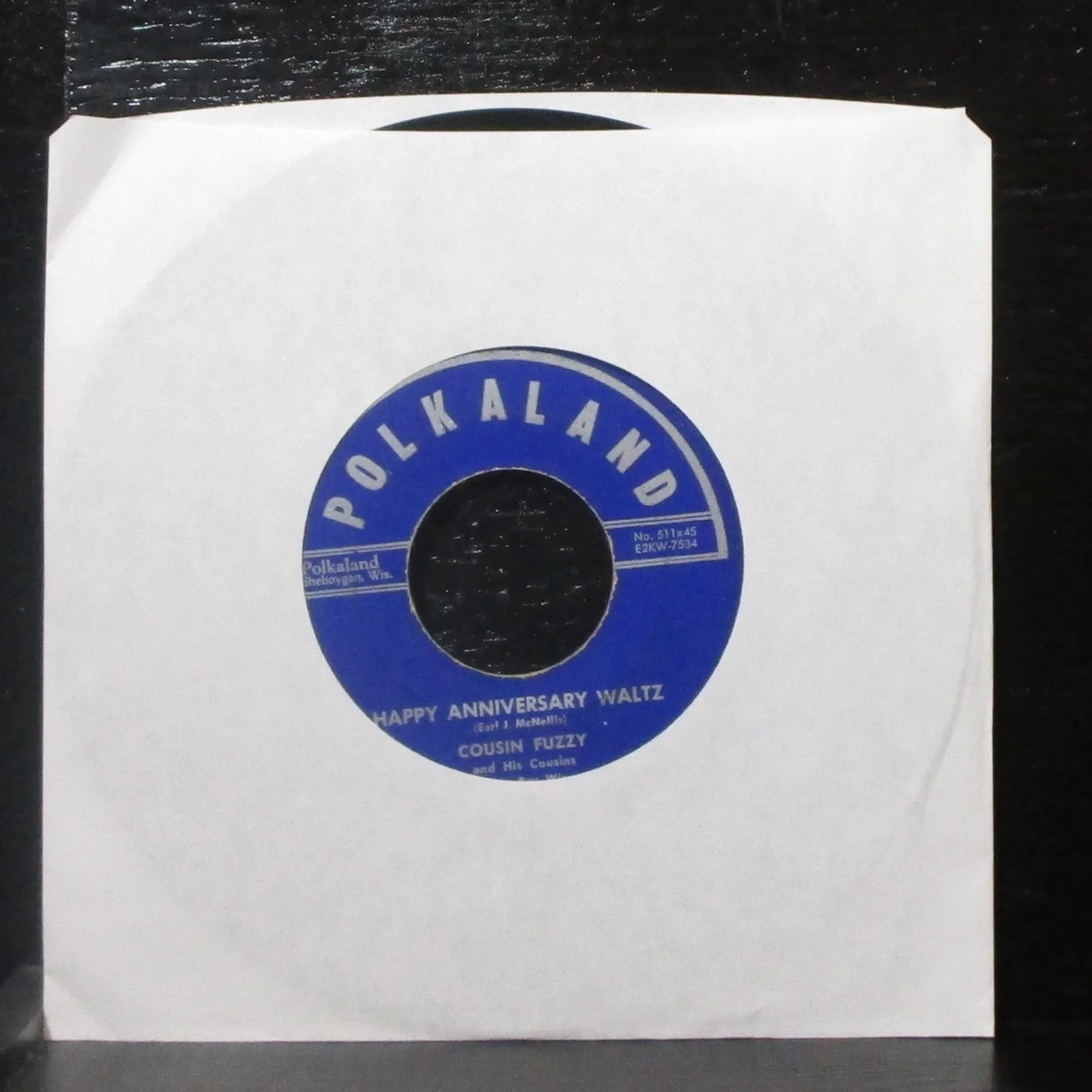 Cousin Fuzzy - Guitar Polka / Happy Anniversary Waltz 7" VG Vinyl 45 Polkaland - Image 2