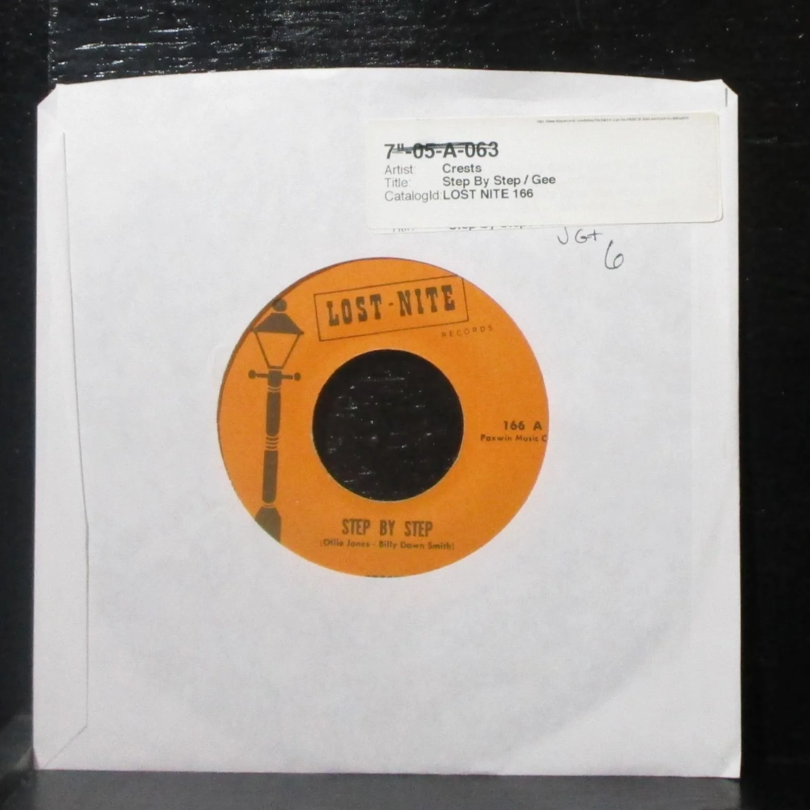 Crests - Step By Step / Gee 7" VG+ Vinyl 45 Lost Nite 166 USA