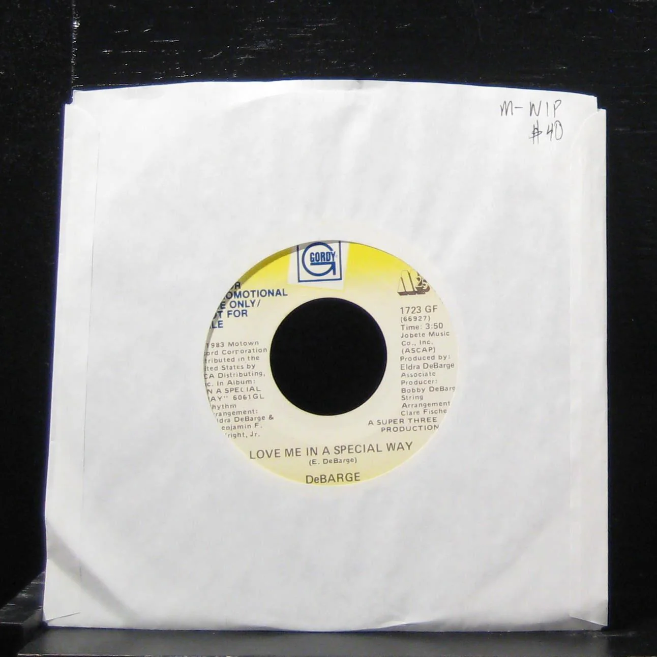 DeBarge - Love Me In A Special Way 7" Mint- 1723 GF  Vinyl 45 Promo Gordy