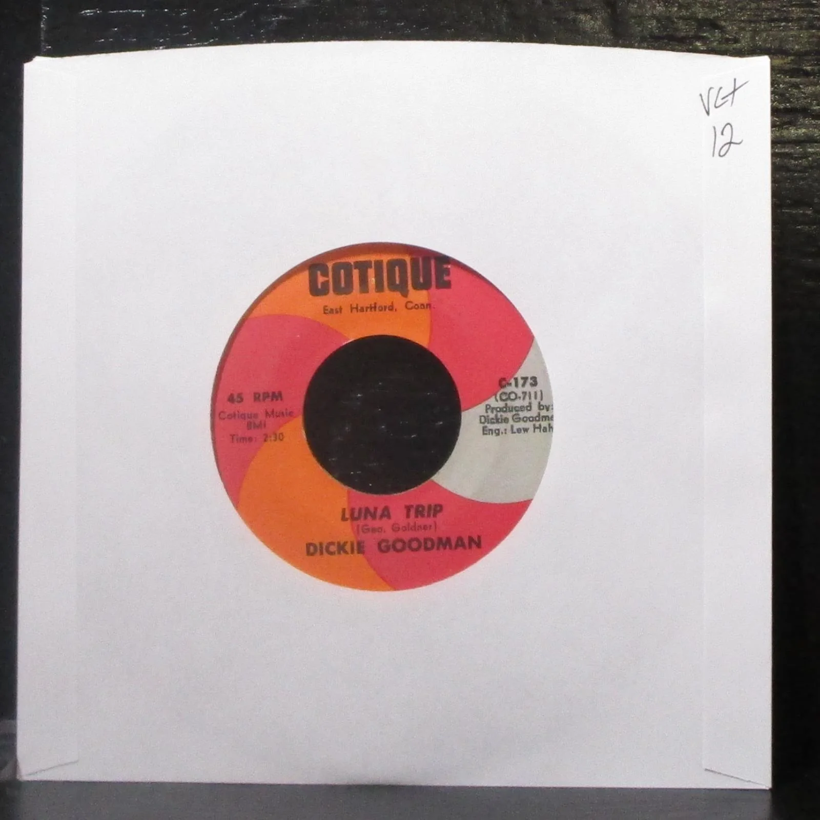 Dickie Goodman / Joey Pastrana - Luna Trip / My Victrola 7" VG+ Vinyl 45 Cotique