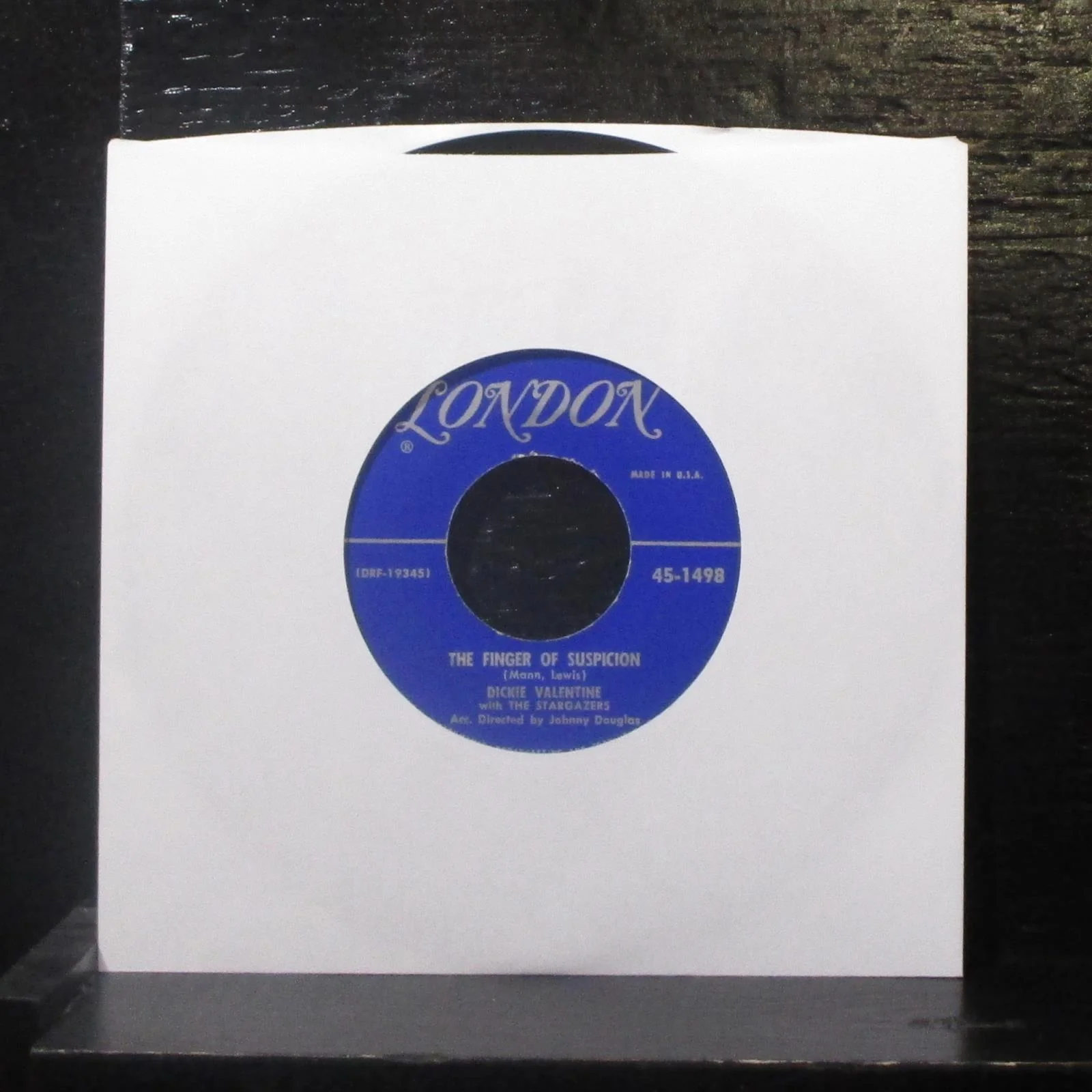 Dickie Valentine - Endless / The Finger Of Suspicion 7" VG+ Vinyl 45 London USA - Image 2