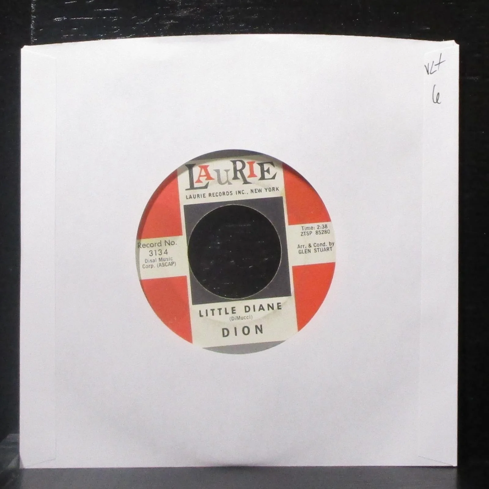 Dion - Little Diane / Lost For Sure 7" VG+ Vinyl 45 Laurie 3134 USA 1962