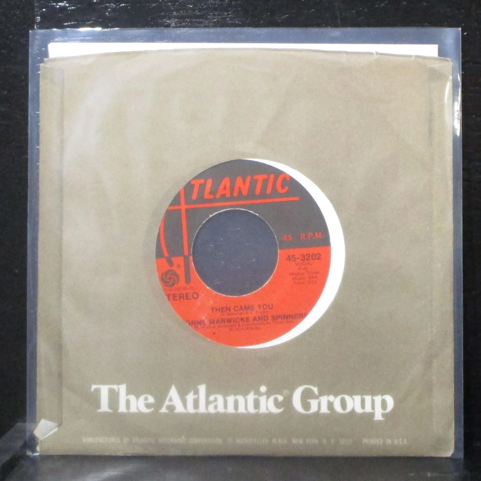 Dionne Warwicke & Spinners - Then Came You 7" Mint- Vinyl 45 Atlantic 45-3202
