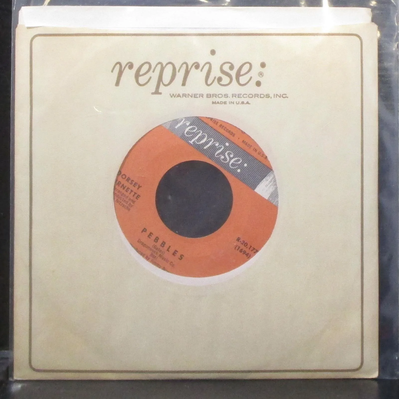 Dorsey Burnette - Invisible Chains / Pebbles 7" VG+ Vinyl 45 Reprise R-20,177 - Image 2