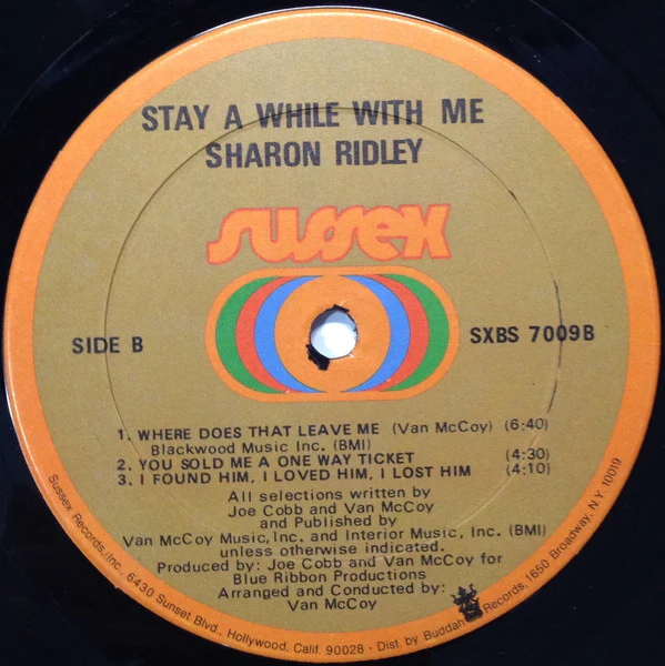 Sharon Ridley - Stay A While With Me - VG+ (VG Cover) LP Record 1971 Sussex USA Original Vinyl - Soul - Image 4
