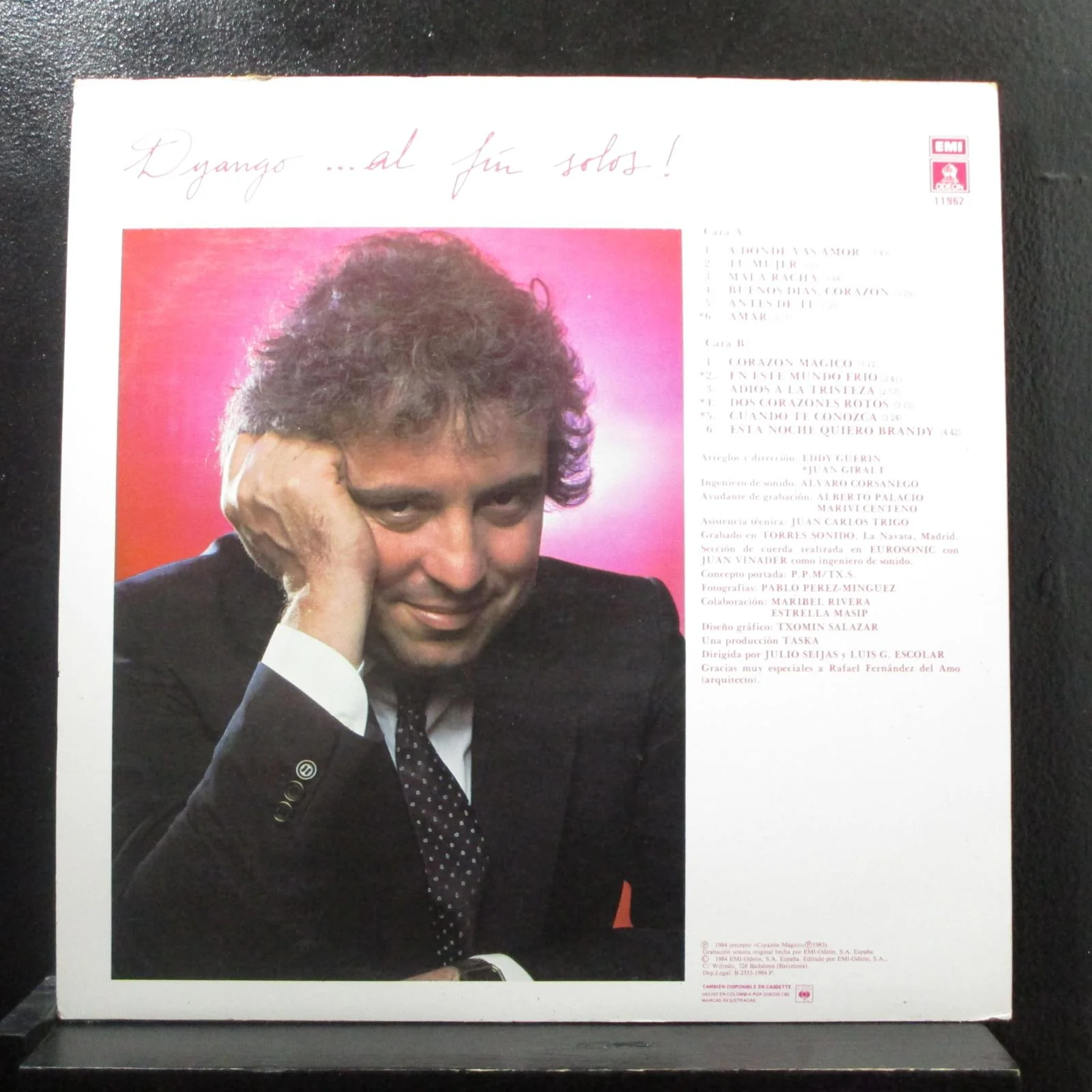 Dyango - Al Fin Solos! LP Mint- 11962 Colombia 1984 Vinyl Record - Image 2