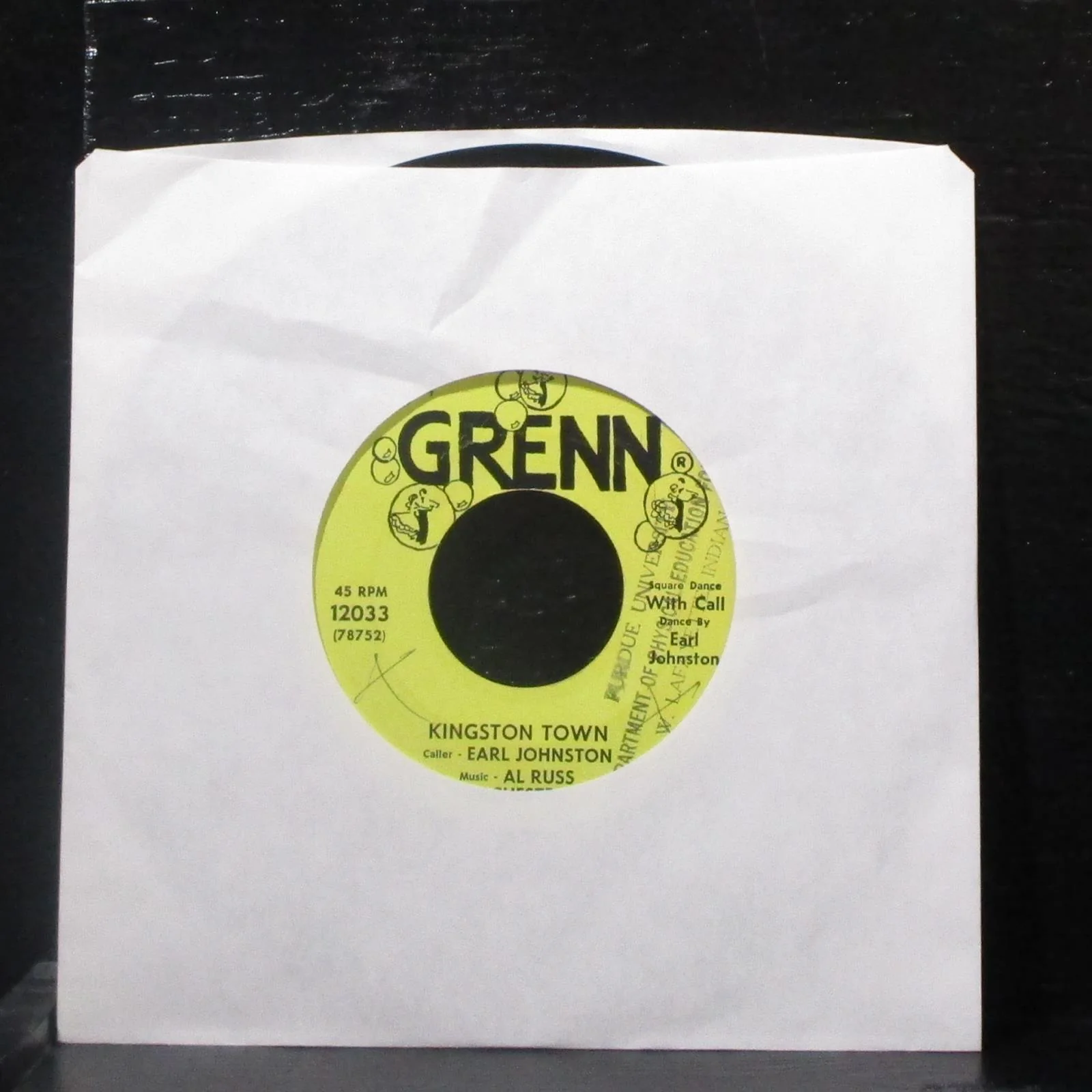 Earl Johnston & Al Russ Orchestra - Kingston Town 7" VG Vinyl 45 Grenn 12033 USA - Image 2