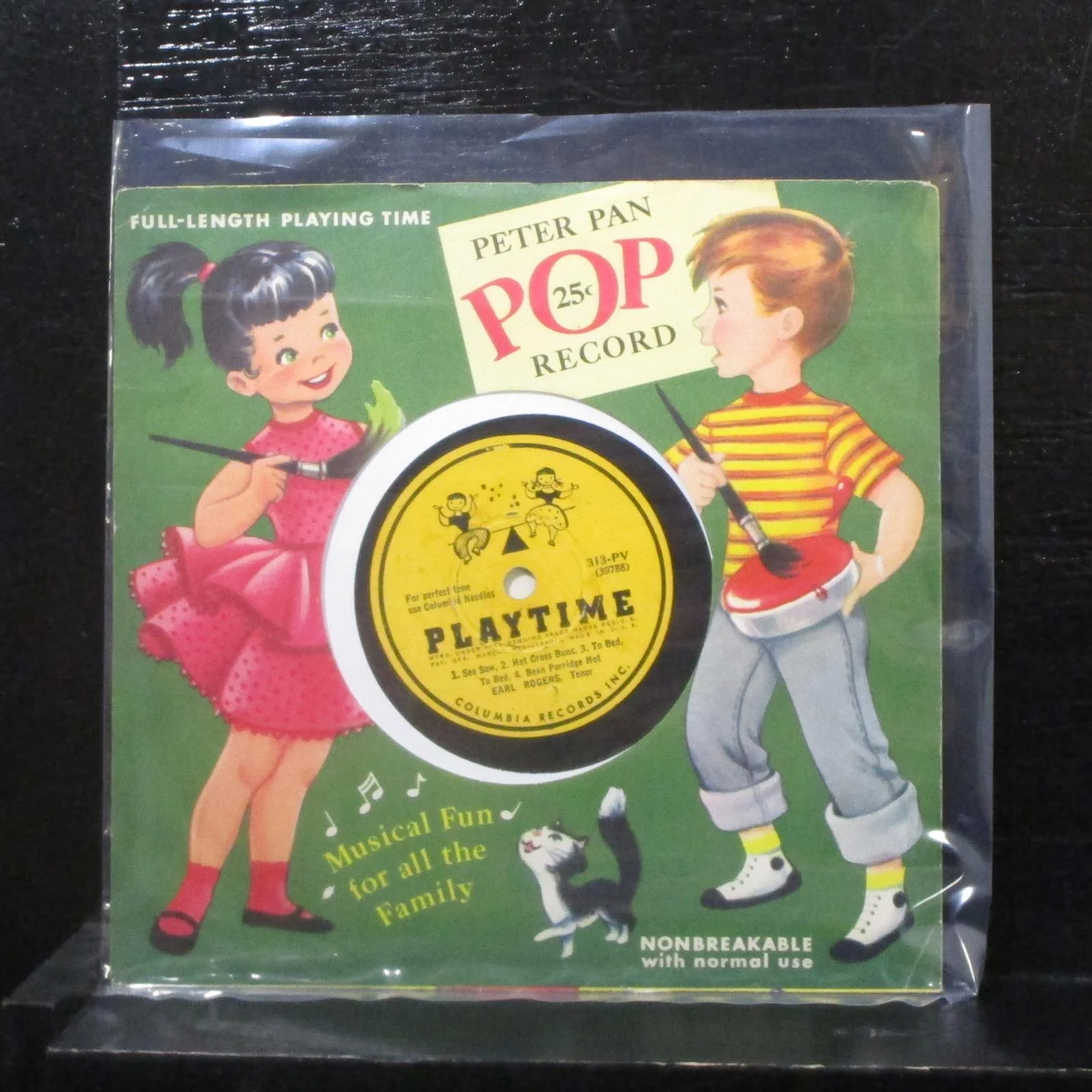 Earl Rogers - Playtime 7" VG- 313-PV 78 RPM 1955 Vinyl USA
