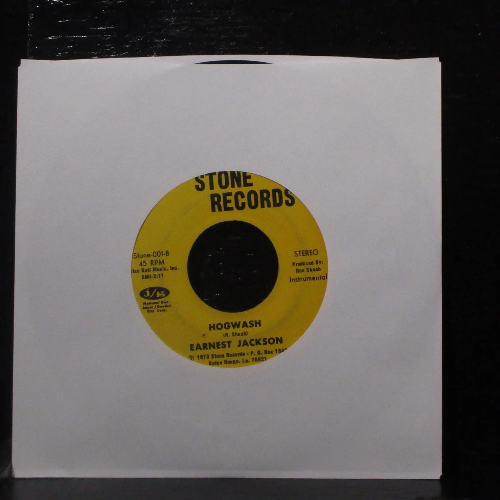 Earnest Jackson - Love And Happiness / Hogwash 7" VG Vinyl 45 Stone-001 USA 1973 - Image 2