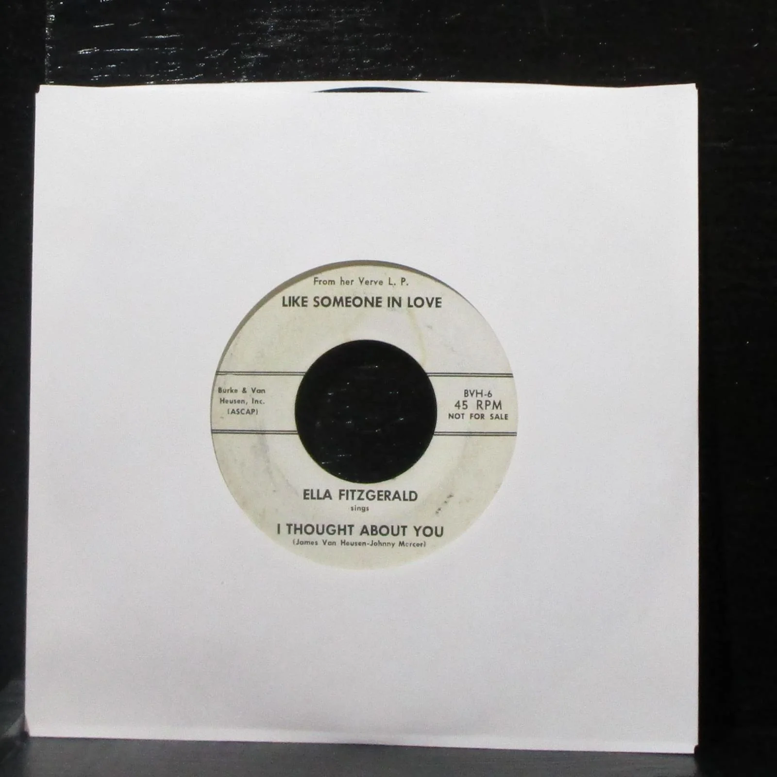 Ella Fitzgerald - Like Someone In Love / I Thought About You 7" VG+ Promo 45 - Image 2