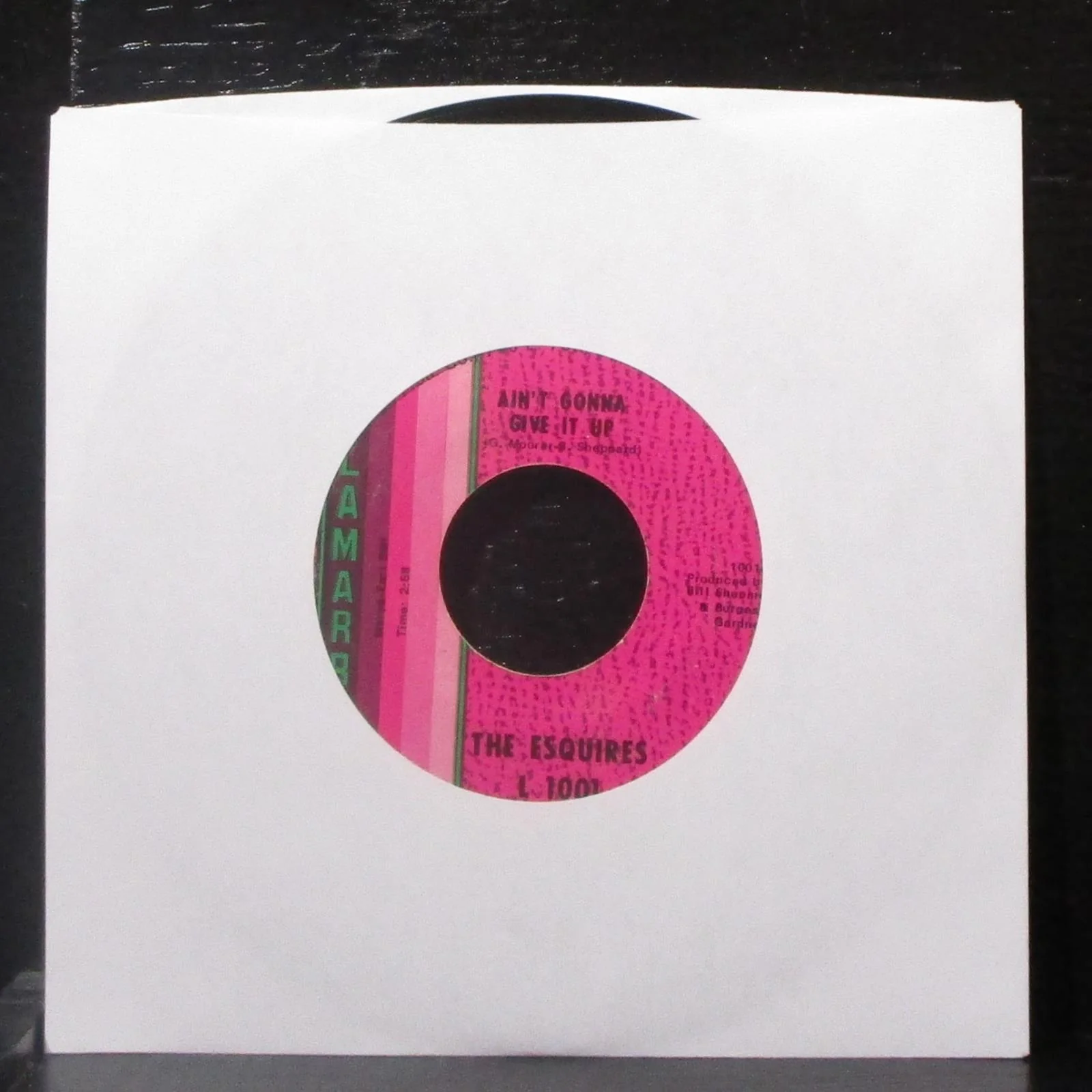 Esquires - Girls In The City / Ain't Gonna Give It Up 7" Mint- Vinyl 45 Lamarr - Image 2