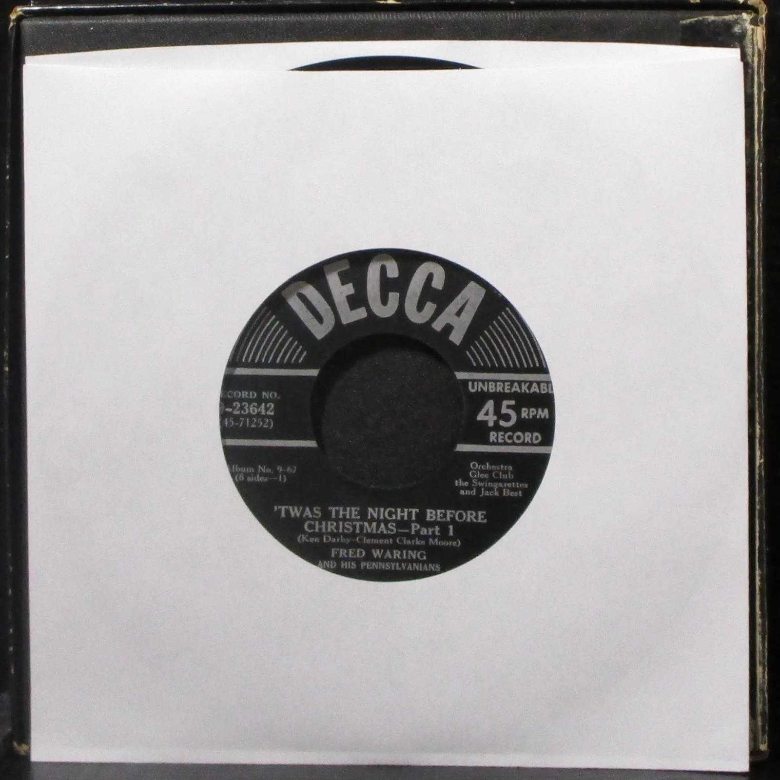 Fred Waring - Twas The Night Before Christmas box set 3x7" VG+ 45 Decca 9-67 - Image 2