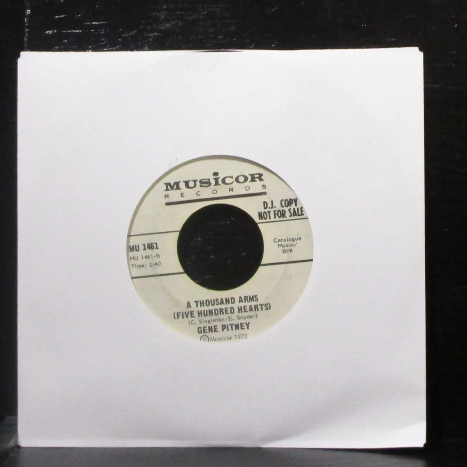Gene Pitney - Summertime Dreaming / A Thousand Arms 7" VG+ Promo Vinyl 45 - Image 2